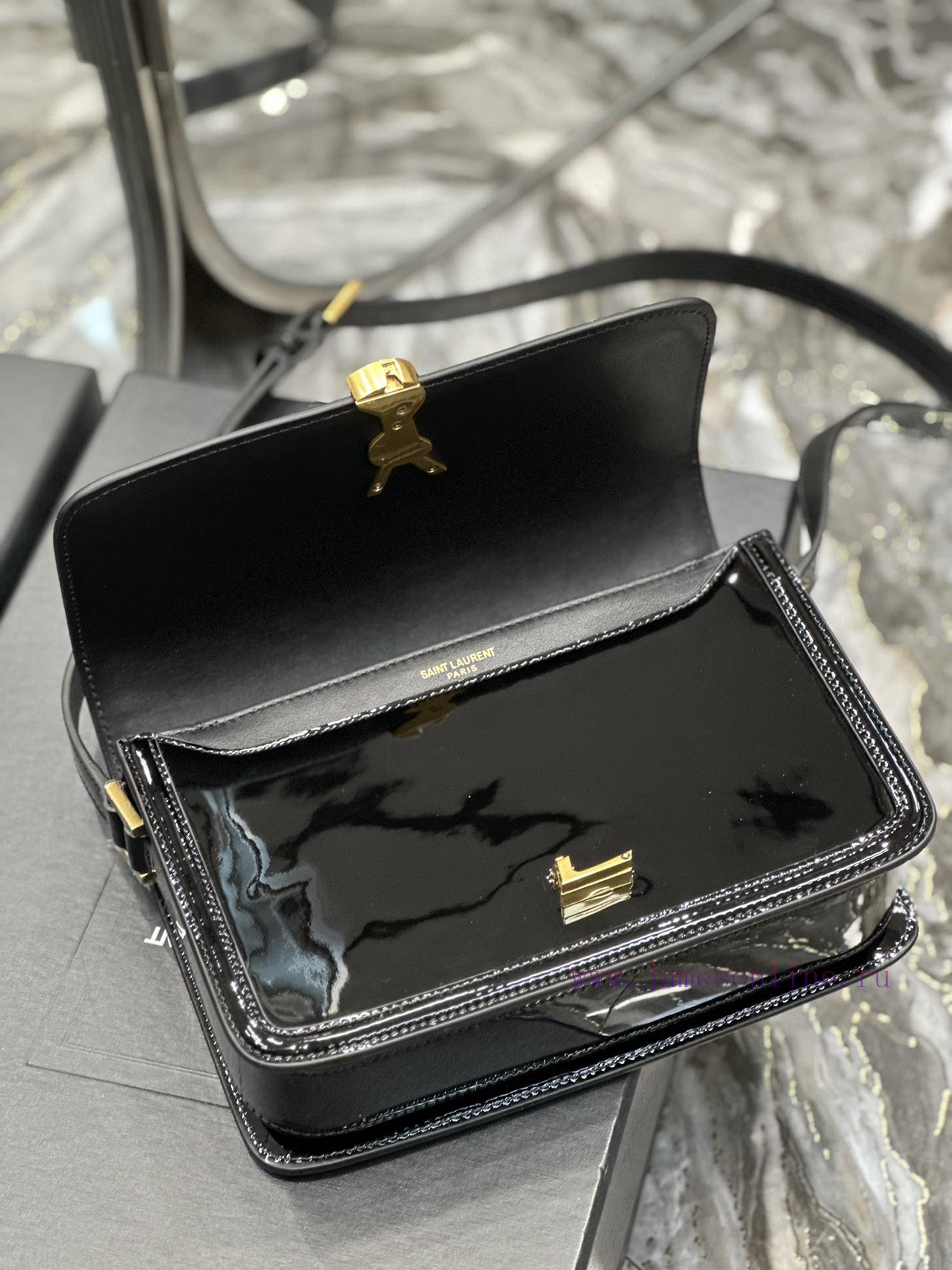 Yves Saint Laurent Bags 𝑺𝑶𝑳𝑭𝑬𝑹𝑰𝑵𝑶 𝑩𝑶𝑿 Black gold buckle patent leather_23cmMust be popular, it conquered the entire g12bsvhx - Image 8