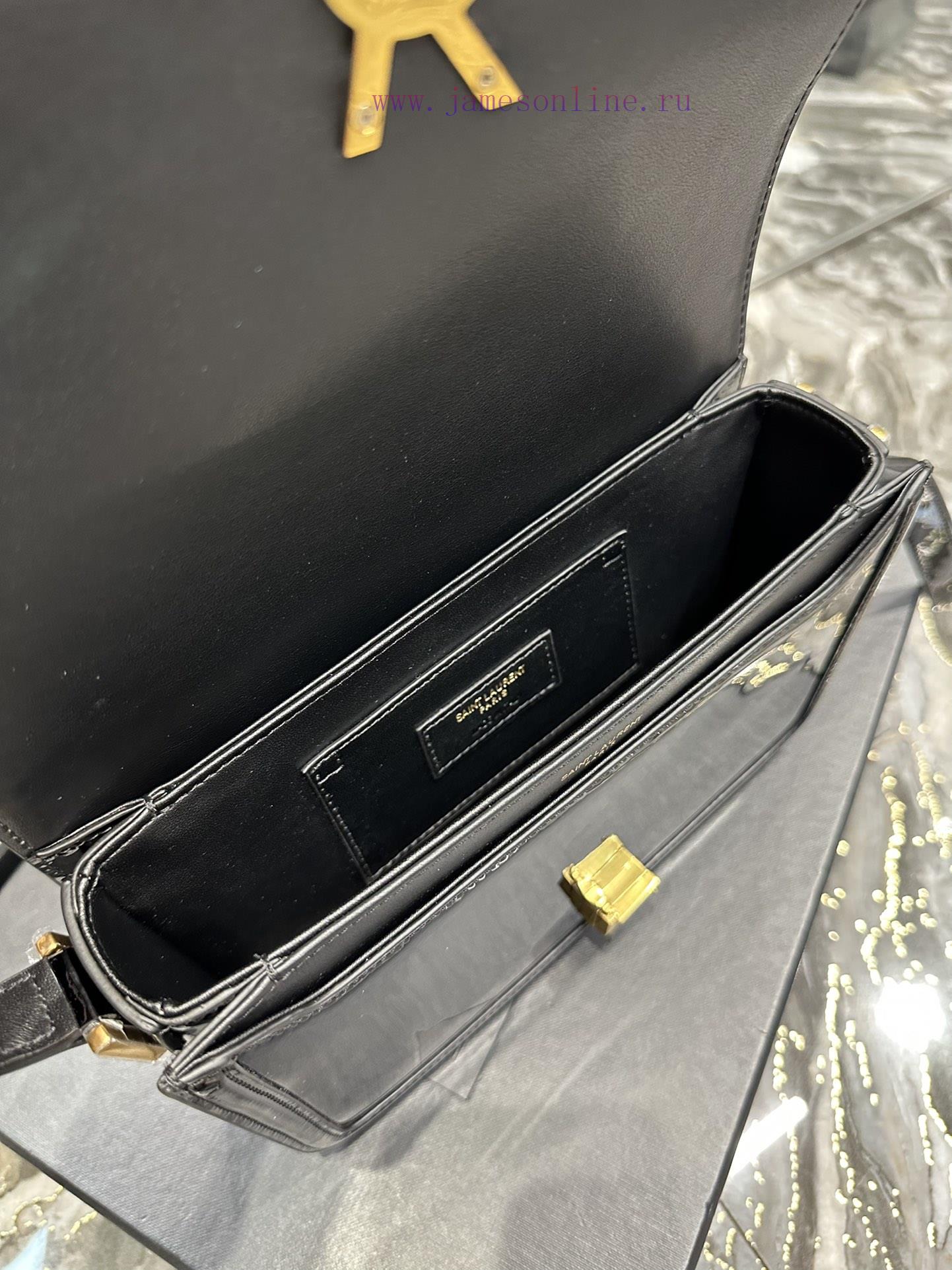 Yves Saint Laurent Bags 𝑺𝑶𝑳𝑭𝑬𝑹𝑰𝑵𝑶 𝑩𝑶𝑿 Black gold buckle patent leather_23cmMust be popular, it conquered the entire g12bsvhx - Image 9