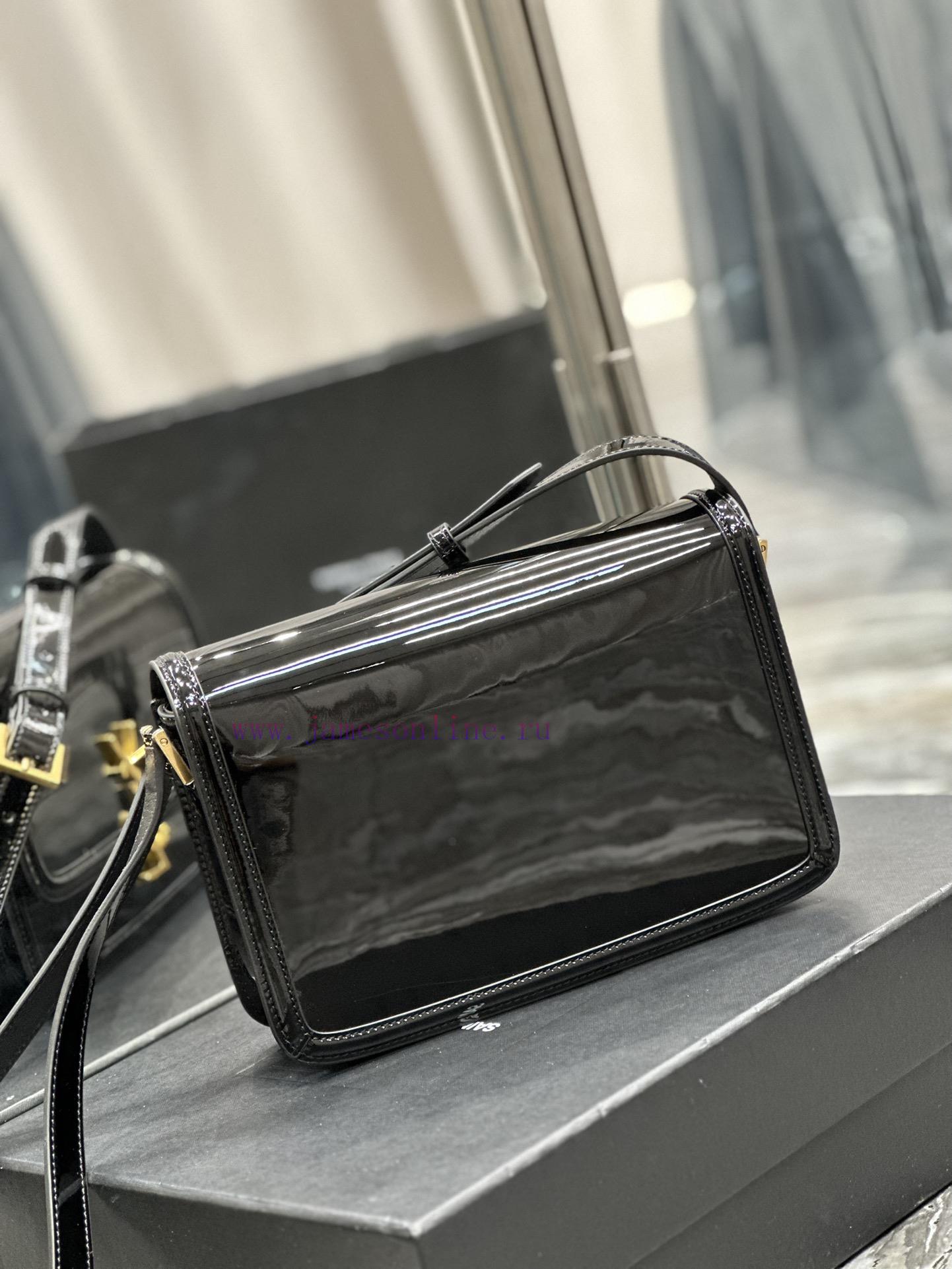 Yves Saint Laurent Bags 𝑺𝑶𝑳𝑭𝑬𝑹𝑰𝑵𝑶 𝑩𝑶𝑿 Black gold buckle patent leather_23cmMust be popular, it conquered the entire g12bsvhx - Image 10