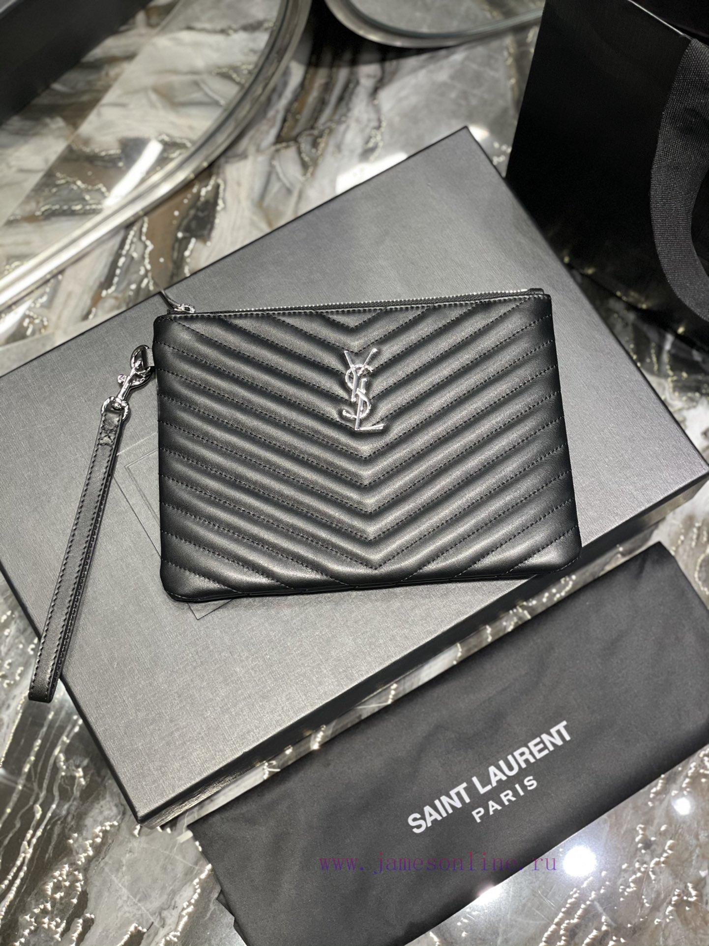 Yves Saint Laurent Bags 𝑴𝒐𝒏𝒐𝒈𝒓𝒂𝒎 Jacquard splicing file handbag, made of original calf leather satin lining, top zip 54f4aciv - Image 2
