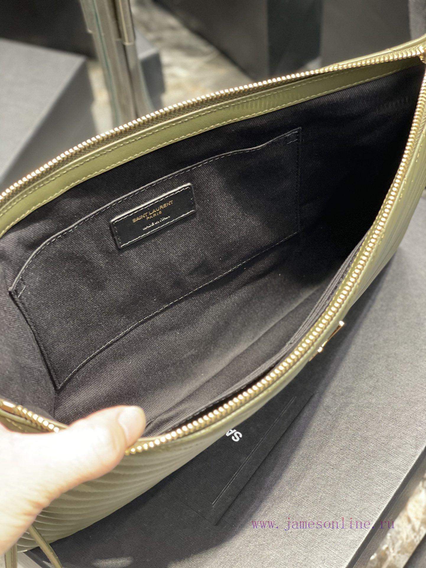 Yves Saint Laurent Bags 𝑴𝒐𝒏𝒐𝒈𝒓𝒂𝒎 Jacquard splicing file handbag, made of original calf leather satin lining, top zip 8dzy8fvk - Image 8