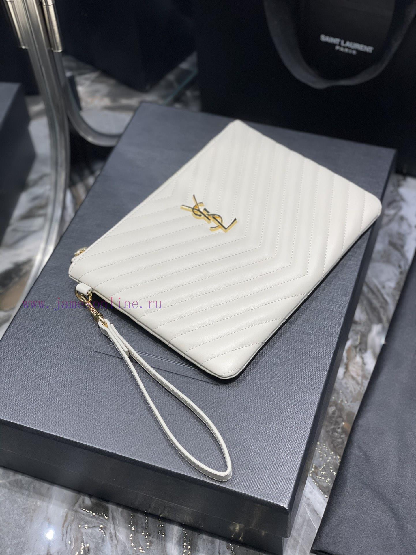 Yves Saint Laurent Bags 𝑴𝒐𝒏𝒐𝒈𝒓𝒂𝒎 Jacquard splicing file handbag, made of original calf leather satin lining, top zip pi6utbay - Image 3