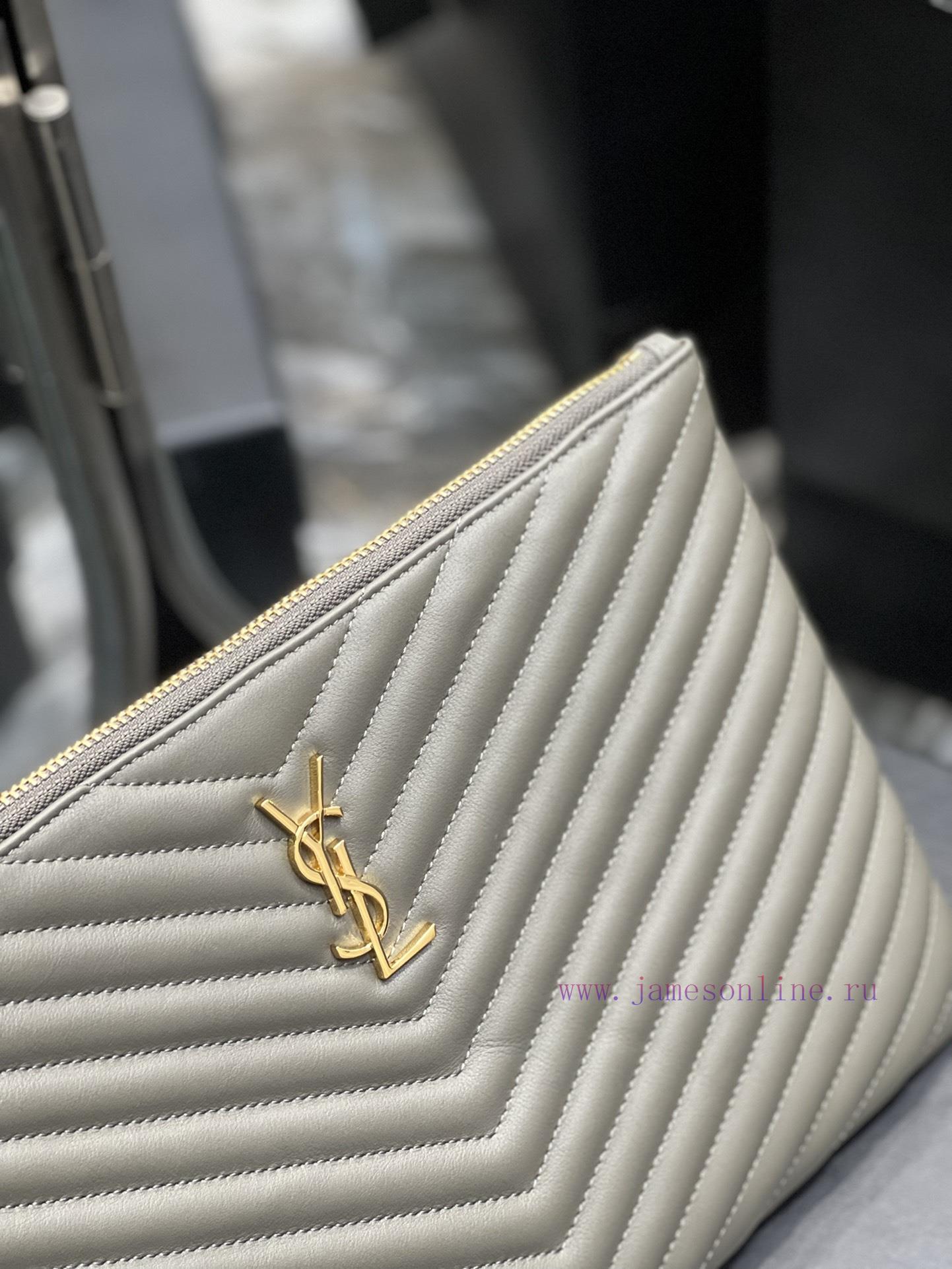 Yves Saint Laurent Bags 𝑴𝒐𝒏𝒐𝒈𝒓𝒂𝒎 Jacquard splicing file handbag, made of original calf leather satin lining, top zip m6g59aol - Image 7