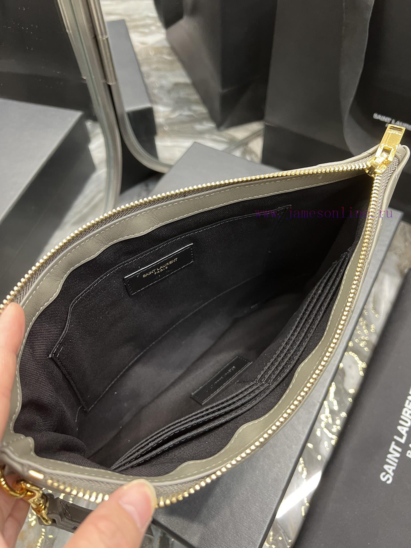 Yves Saint Laurent Bags 𝑴𝒐𝒏𝒐𝒈𝒓𝒂𝒎 Jacquard splicing file handbag, made of original calf leather satin lining, top zip m6g59aol - Image 10