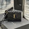 Yves Saint Laurent Bags NEW new color_MONOGRAM Black patent leather handbag with detachable wrist strap, cool glossy nmk1jkc2