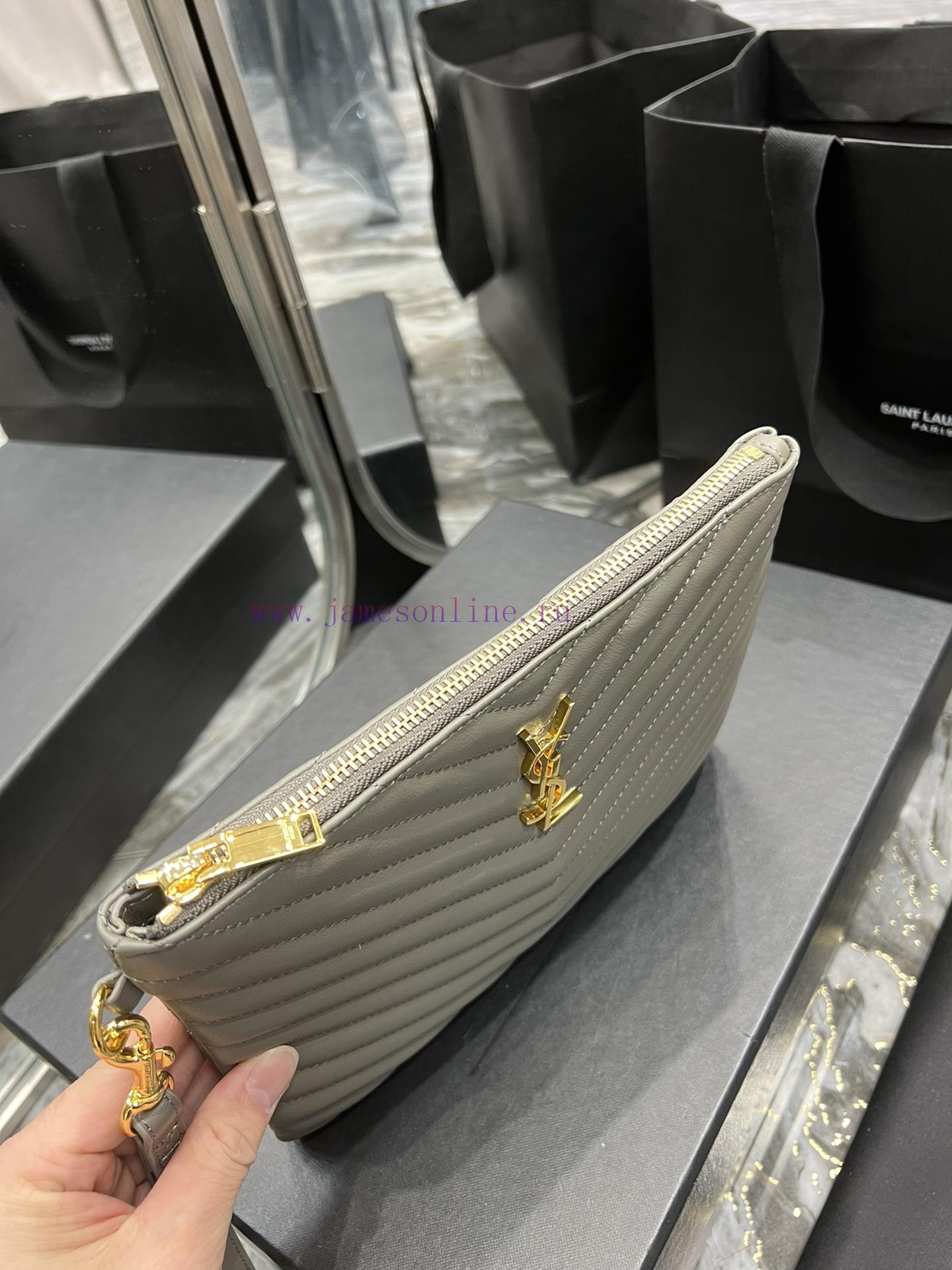 Yves Saint Laurent Bags 𝑴𝒐𝒏𝒐𝒈𝒓𝒂𝒎 Jacquard splicing file handbag, made of original calf leather satin lining, top zip l7bj1y5m - Image 6