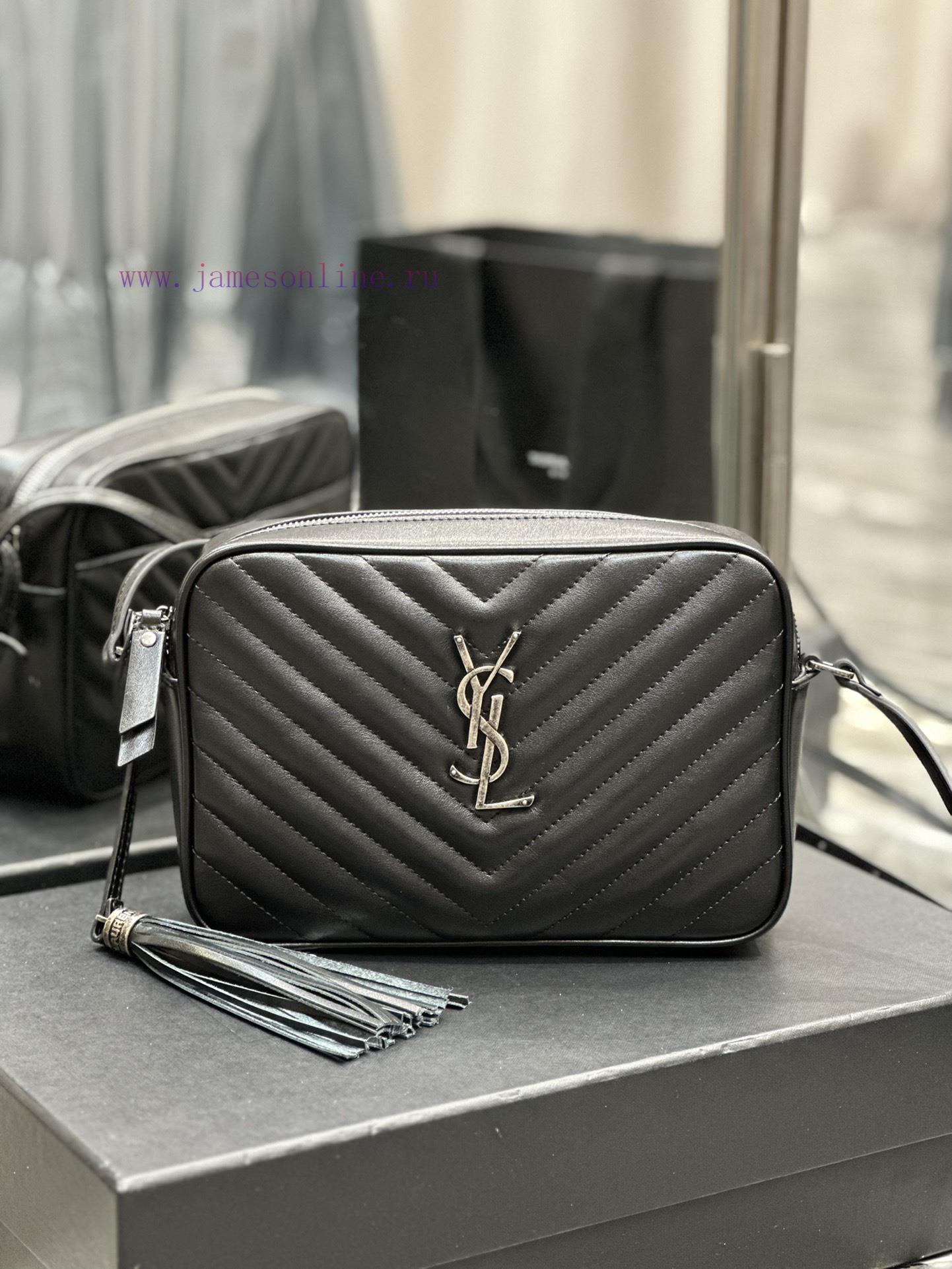 Yves Saint Laurent Bags NewLou Camera Bag - Black Silver BuckleTop level imported Italian cowhide camera bag. Hong K jqr4apua