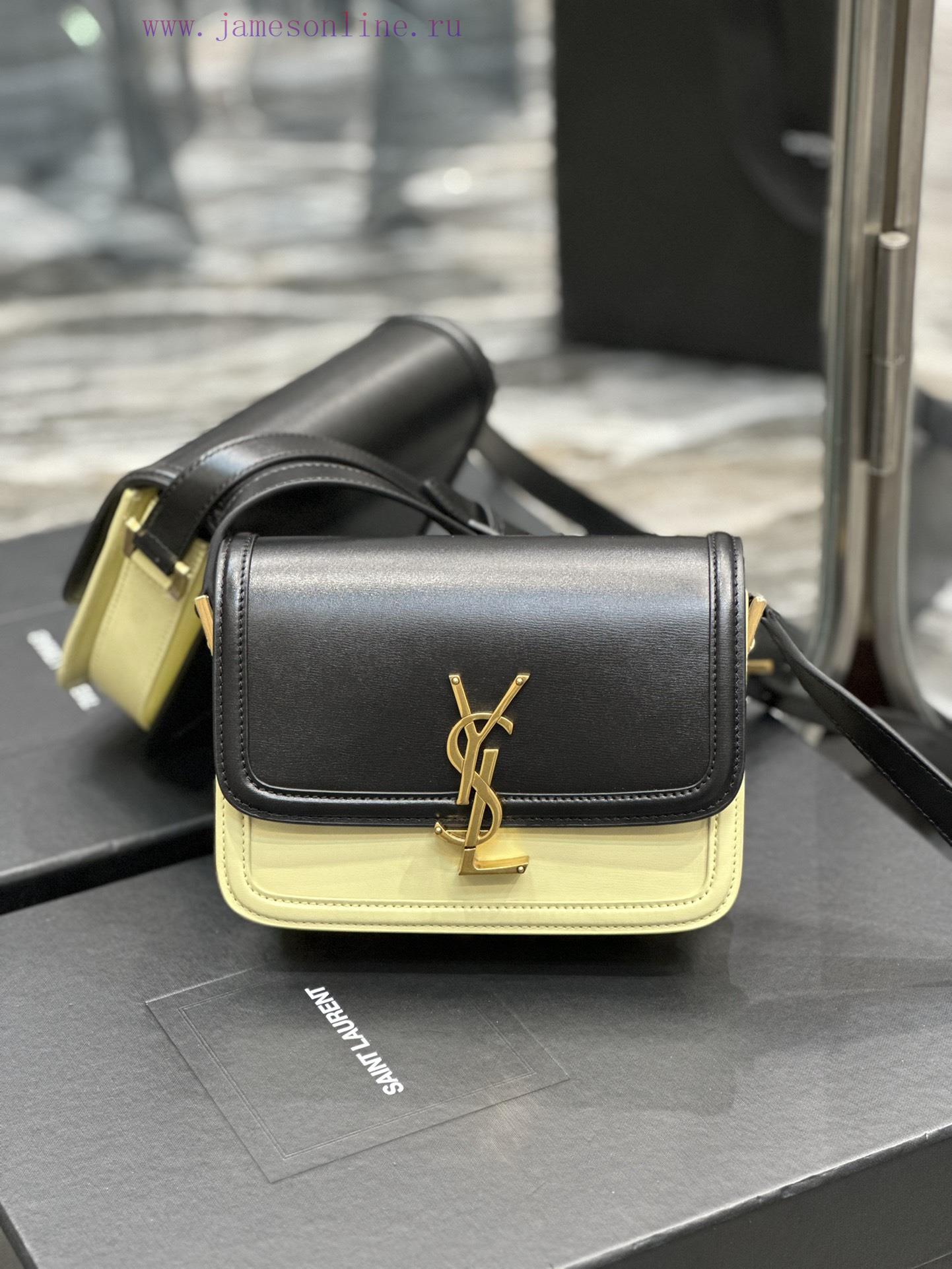Yves Saint Laurent Bags 𝑺𝑶𝑳𝑭𝑬𝑹𝑰𝑵𝑶 𝑩𝑶𝑿 Black milk yellow gold button_19cmMust be popular, it conquered the entire fas 2r4g7bl2 - Image 2