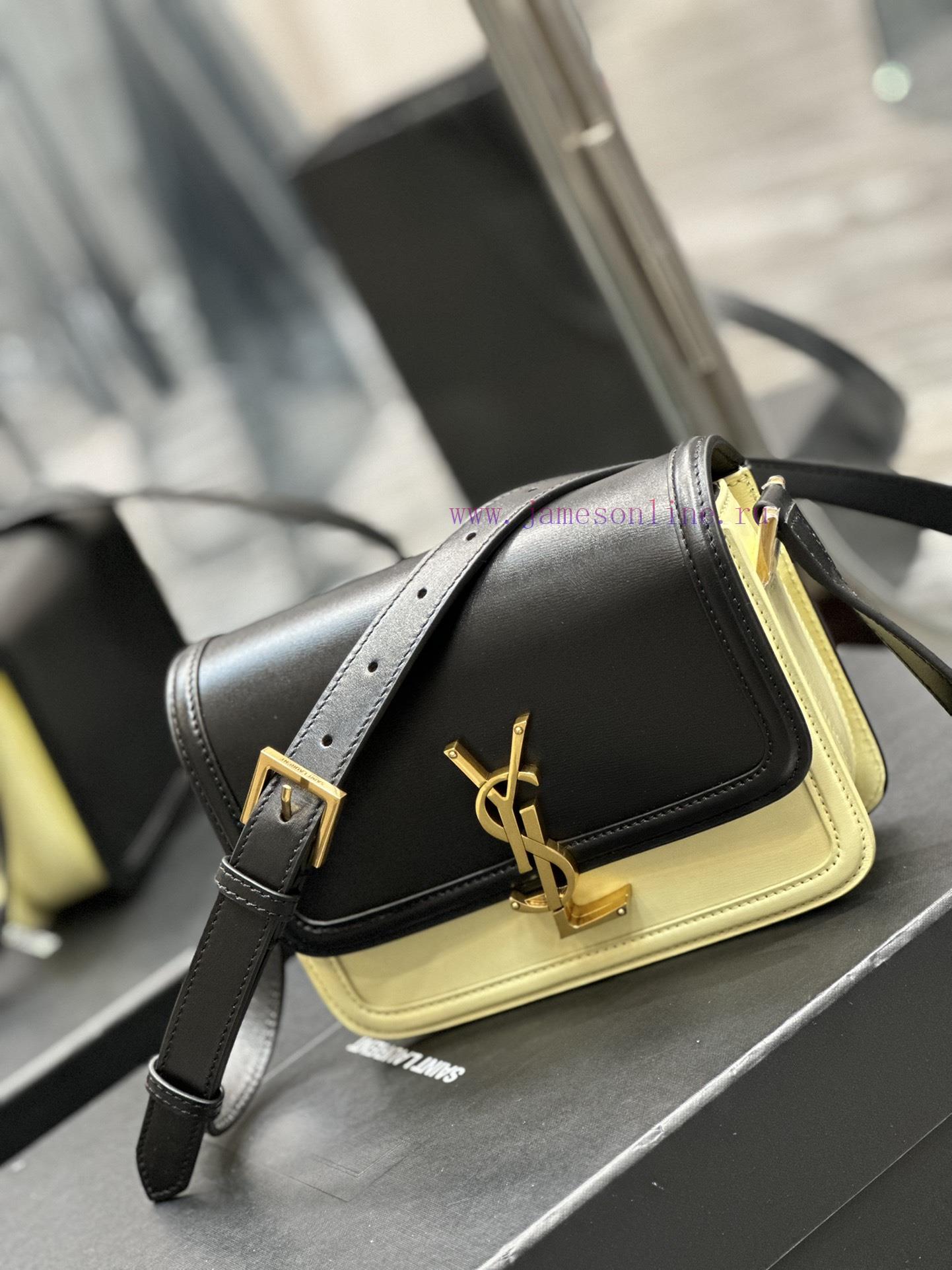 Yves Saint Laurent Bags 𝑺𝑶𝑳𝑭𝑬𝑹𝑰𝑵𝑶 𝑩𝑶𝑿 Black milk yellow gold button_19cmMust be popular, it conquered the entire fas 2r4g7bl2 - Image 5