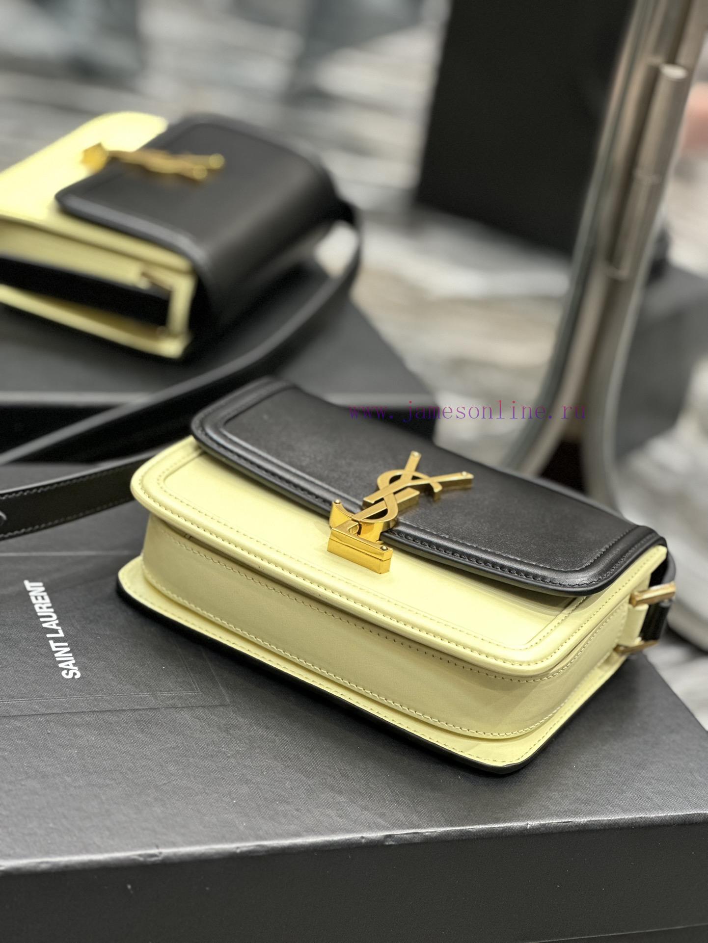Yves Saint Laurent Bags 𝑺𝑶𝑳𝑭𝑬𝑹𝑰𝑵𝑶 𝑩𝑶𝑿 Black milk yellow gold button_19cmMust be popular, it conquered the entire fas 2r4g7bl2 - Image 8