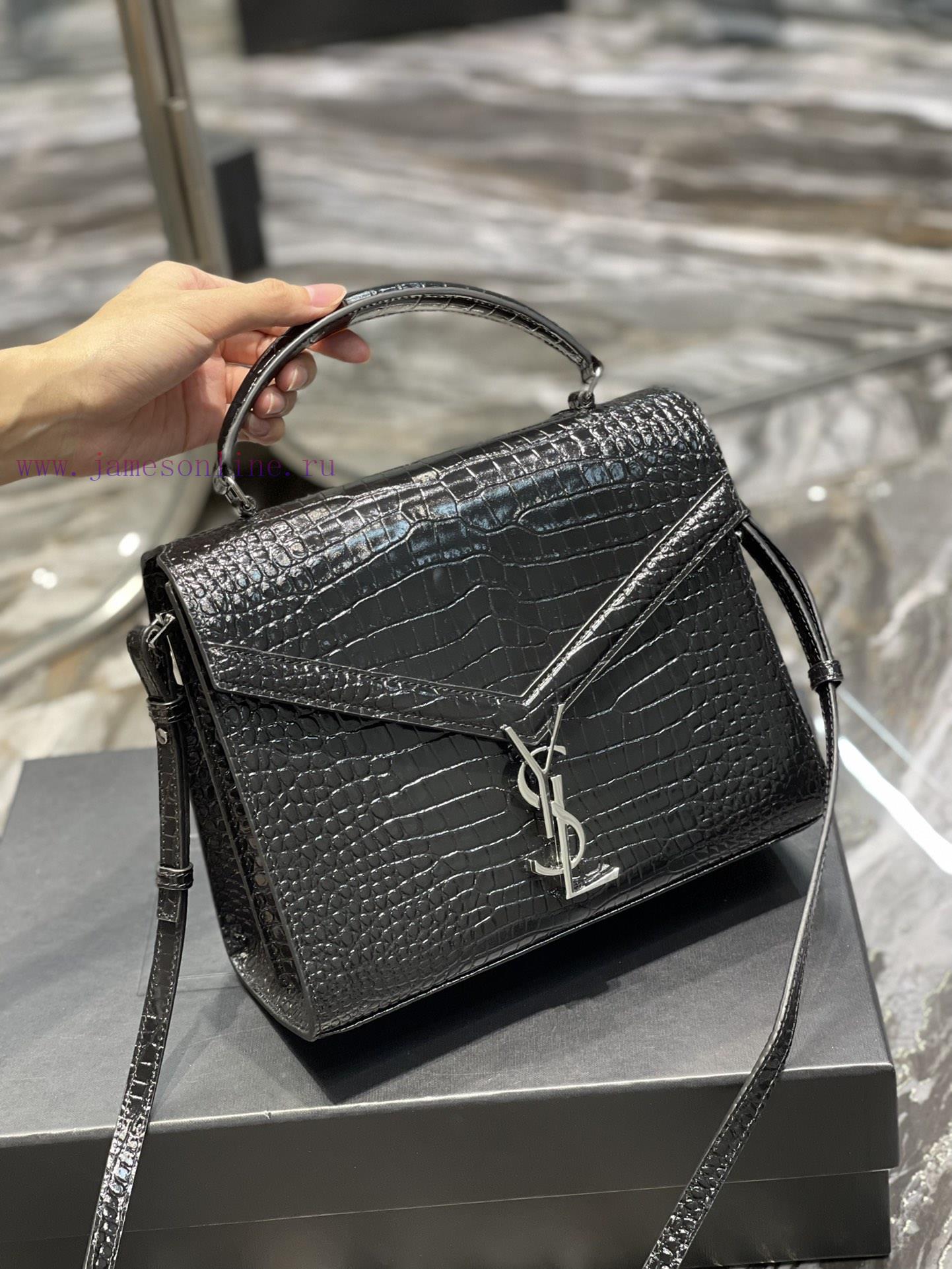 Yves Saint Laurent Bags 𝑪𝑨𝑺𝑺𝑨𝑵𝑫𝑹𝑨 _ briefcaseImported cowhide from Italy, paired with high-end crocodile embossed pa 754e4c18