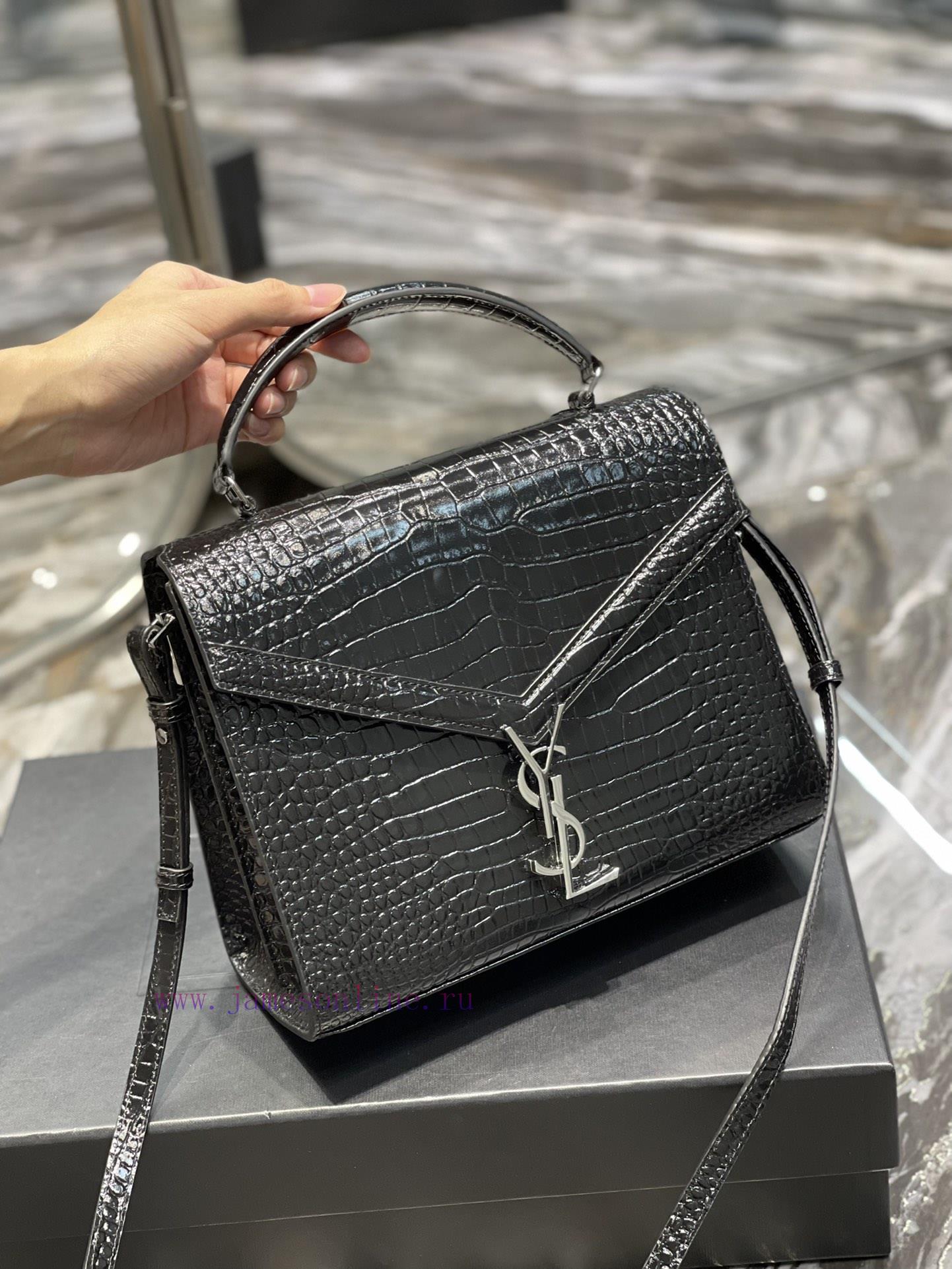 Yves Saint Laurent Bags 𝑪𝑨𝑺𝑺𝑨𝑵𝑫𝑹𝑨 _ briefcaseImported cowhide from Italy, paired with high-end crocodile embossed pa 754e4c18 - Image 2