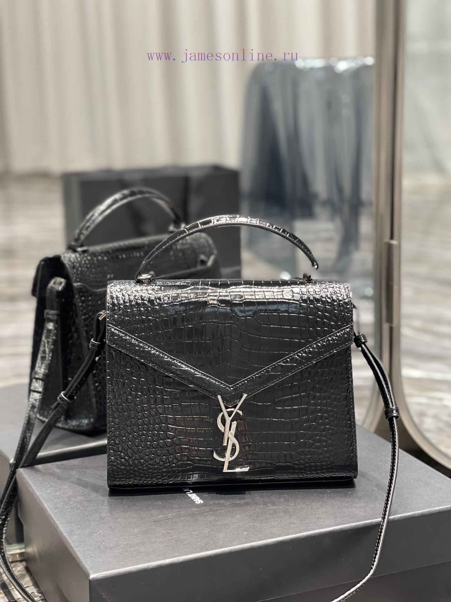 Yves Saint Laurent Bags 𝑪𝑨𝑺𝑺𝑨𝑵𝑫𝑹𝑨 _ briefcaseImported cowhide from Italy, paired with high-end crocodile embossed pa 754e4c18 - Image 3
