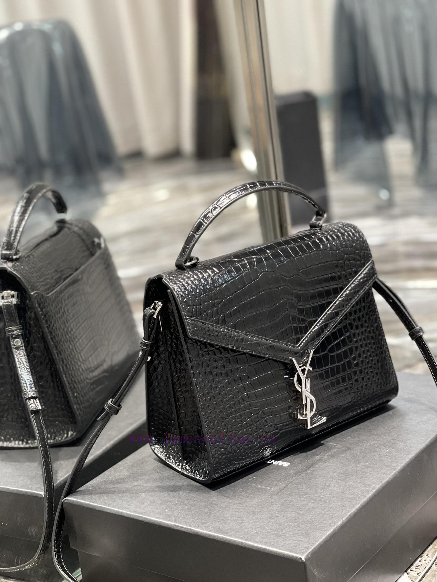 Yves Saint Laurent Bags 𝑪𝑨𝑺𝑺𝑨𝑵𝑫𝑹𝑨 _ briefcaseImported cowhide from Italy, paired with high-end crocodile embossed pa 754e4c18 - Image 4