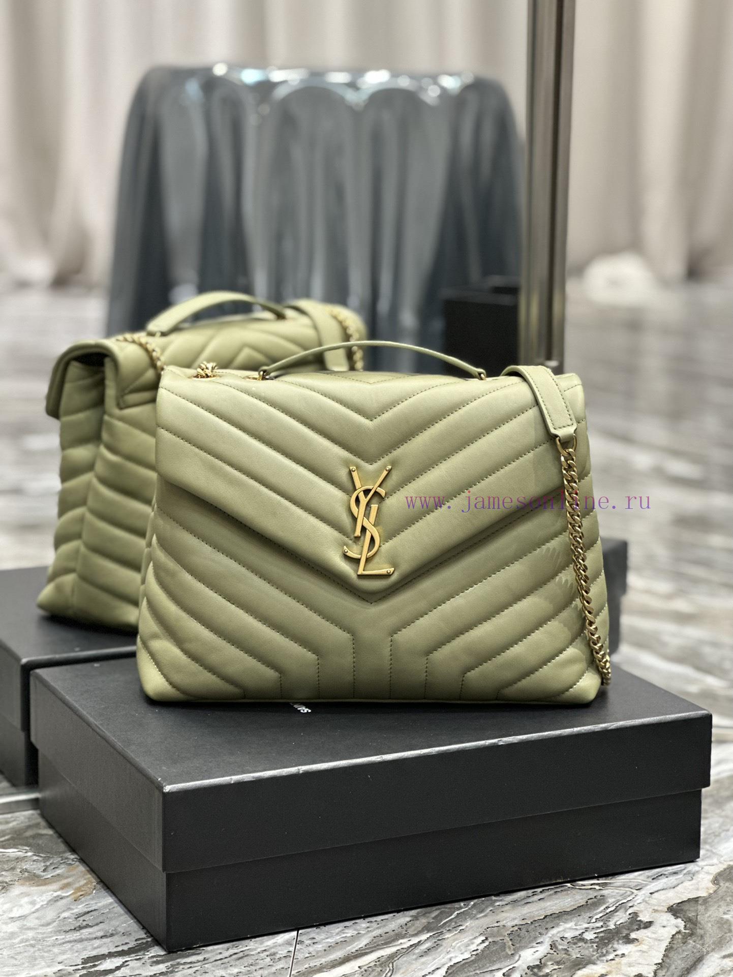 Yves Saint Laurent Bags ▪ 𝑳𝑶𝑼𝑳𝑶𝑼 New colorAvocado green with gold buckle_The latest upgraded version of LOULOU Medi wrssx60g - Image 2