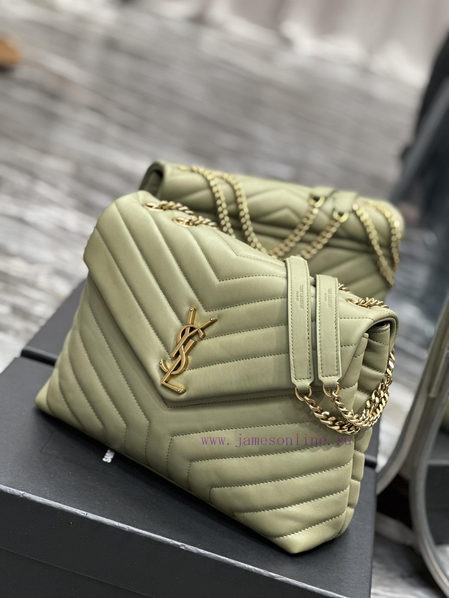 Yves Saint Laurent Bags ▪ 𝑳𝑶𝑼𝑳𝑶𝑼 New colorAvocado green with gold buckle_The latest upgraded version of LOULOU Medi wrssx60g - Image 4