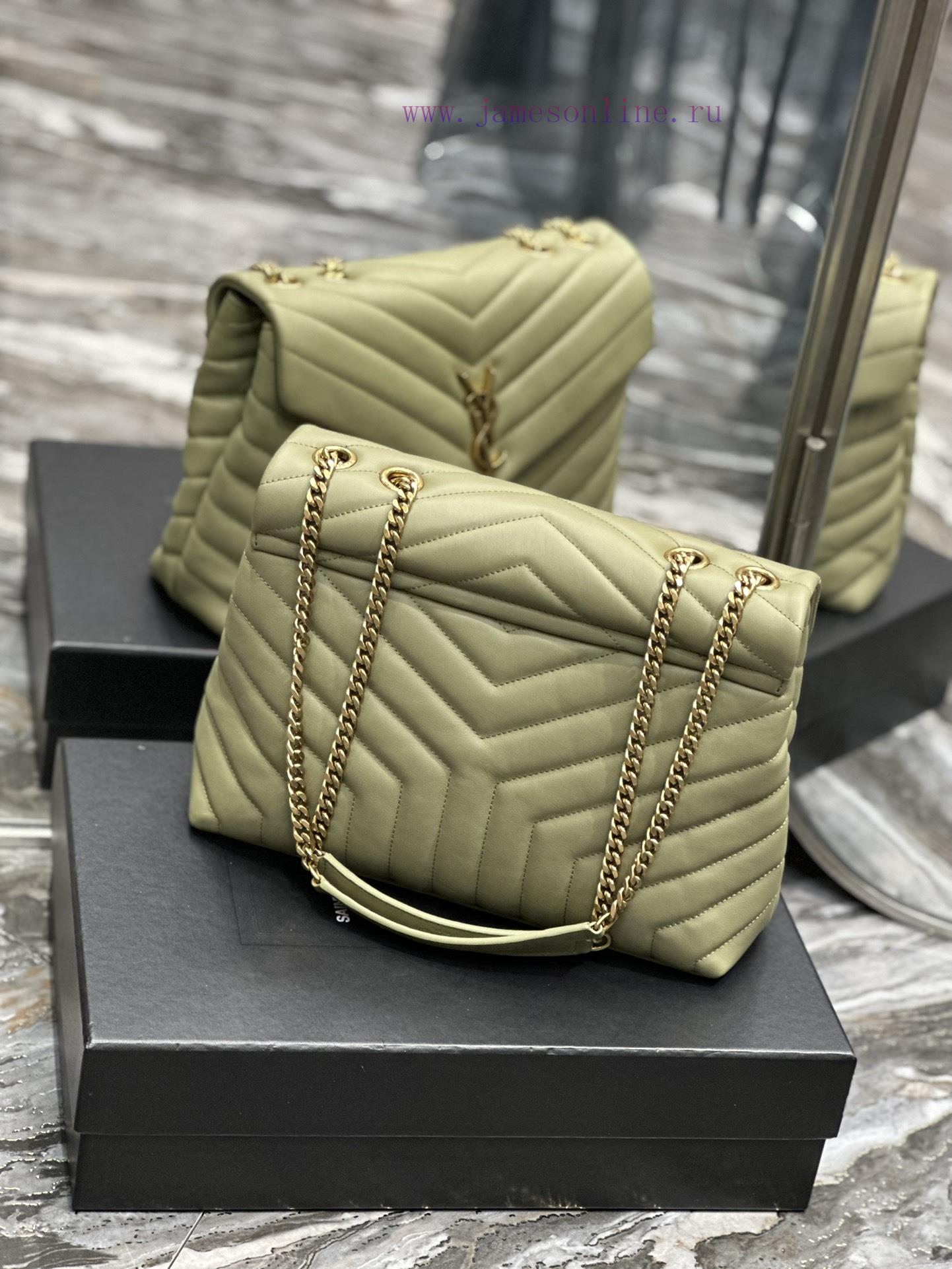 Yves Saint Laurent Bags ▪ 𝑳𝑶𝑼𝑳𝑶𝑼 New colorAvocado green with gold buckle_The latest upgraded version of LOULOU Medi wrssx60g - Image 7