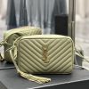 Yves Saint Laurent Bags NewLou Camera Bag _ Avocado Green Gold BuckleTop level imported Italian cowhide camera bag. xa23xxon