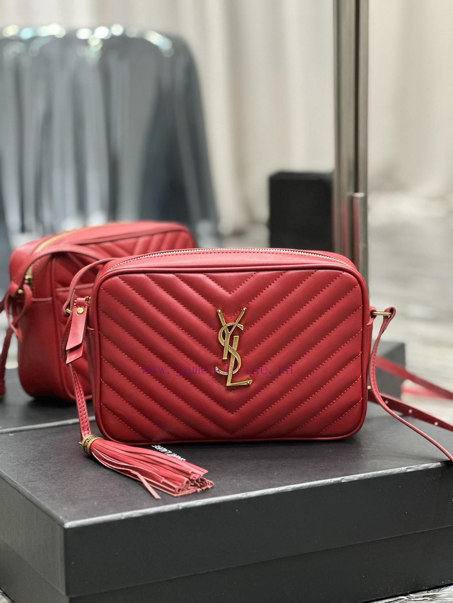 Yves Saint Laurent Bags NewLou Camera Bag - Red Gold BuckleTop level imported Italian cowhide camera bag. Hong Kong sfkjbd2l