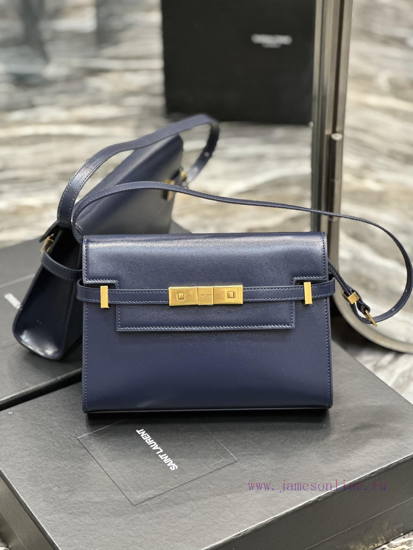 Yves Saint Laurent Bags 𝙈𝙖𝙣𝙝𝙖𝙩𝙖𝙣𝟮𝟰𝙘𝙢 Blue_Synchronized with the new Manhattan baguette bag, small size 24cm, newly a 12vs1l00 - Image 2
