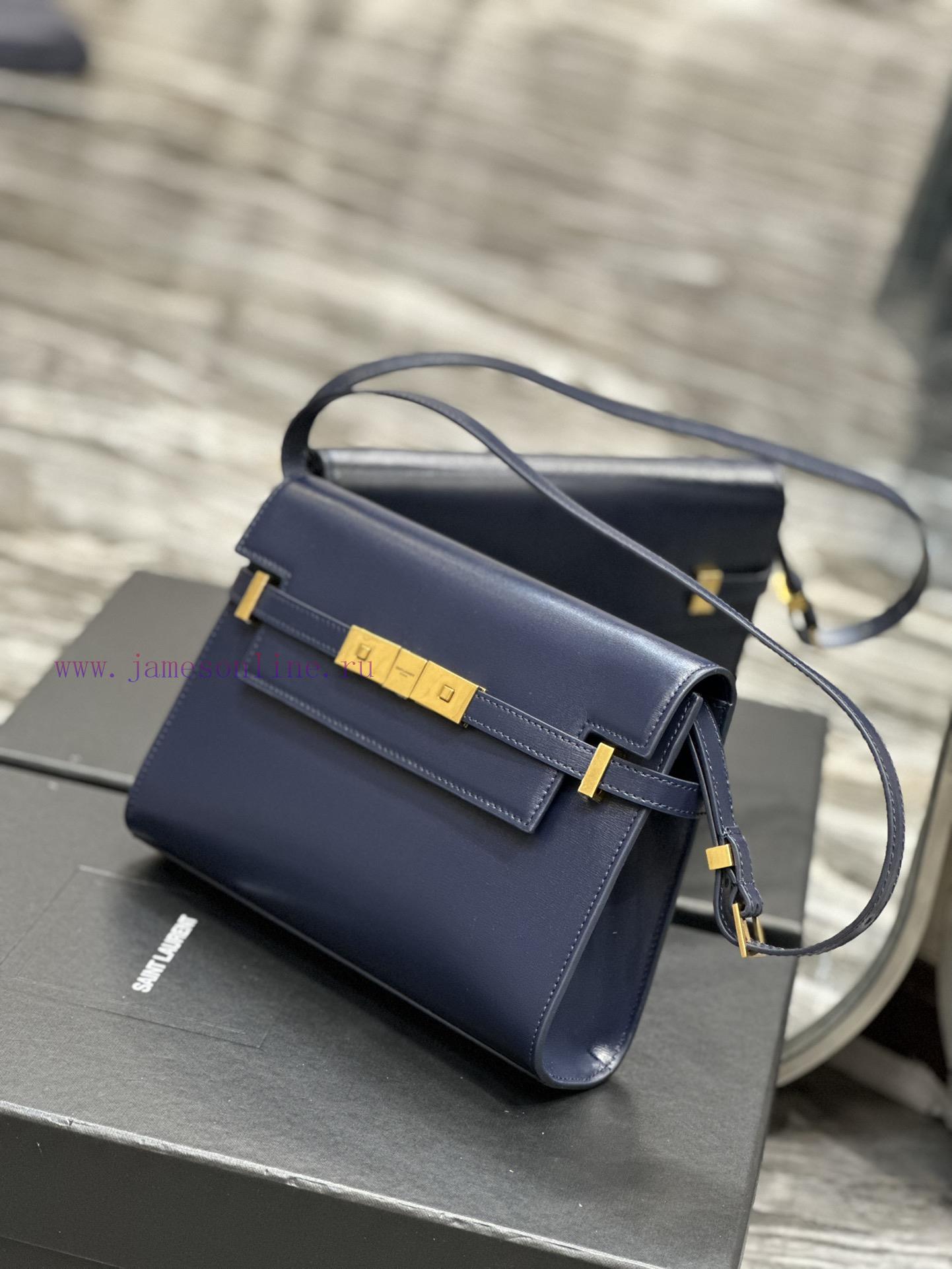 Yves Saint Laurent Bags 𝙈𝙖𝙣𝙝𝙖𝙩𝙖𝙣𝟮𝟰𝙘𝙢 Blue_Synchronized with the new Manhattan baguette bag, small size 24cm, newly a 12vs1l00 - Image 4