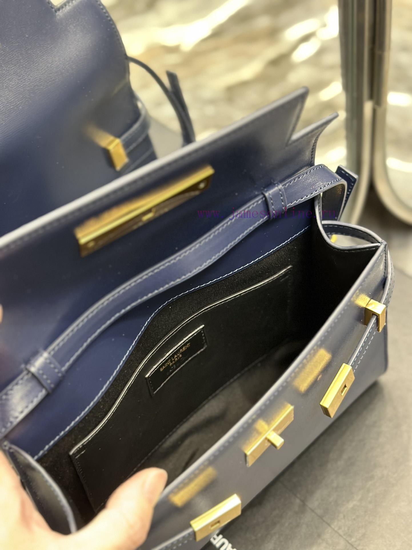 Yves Saint Laurent Bags 𝙈𝙖𝙣𝙝𝙖𝙩𝙖𝙣𝟮𝟰𝙘𝙢 Blue_Synchronized with the new Manhattan baguette bag, small size 24cm, newly a 12vs1l00 - Image 10