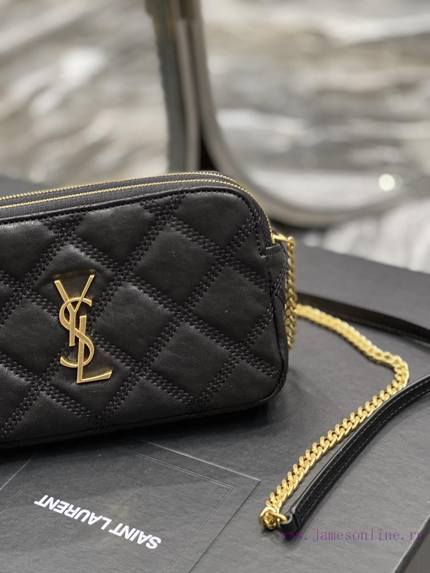 Yves Saint Laurent Bags The latest BECKY diamond stitched double zipper clutch is made of delicate original sheepski dfbtg93u - Image 4