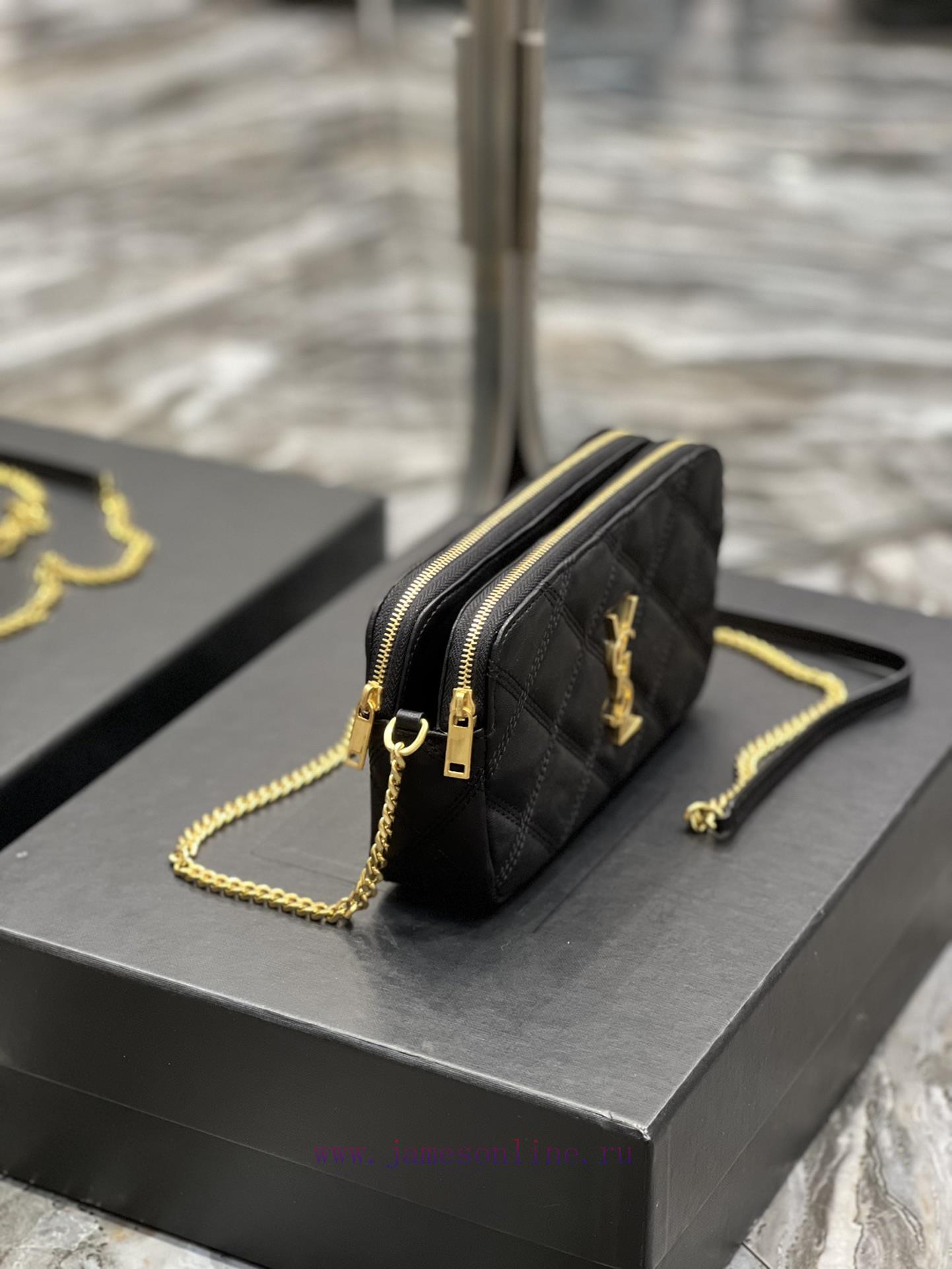 Yves Saint Laurent Bags The latest BECKY diamond stitched double zipper clutch is made of delicate original sheepski dfbtg93u - Image 5