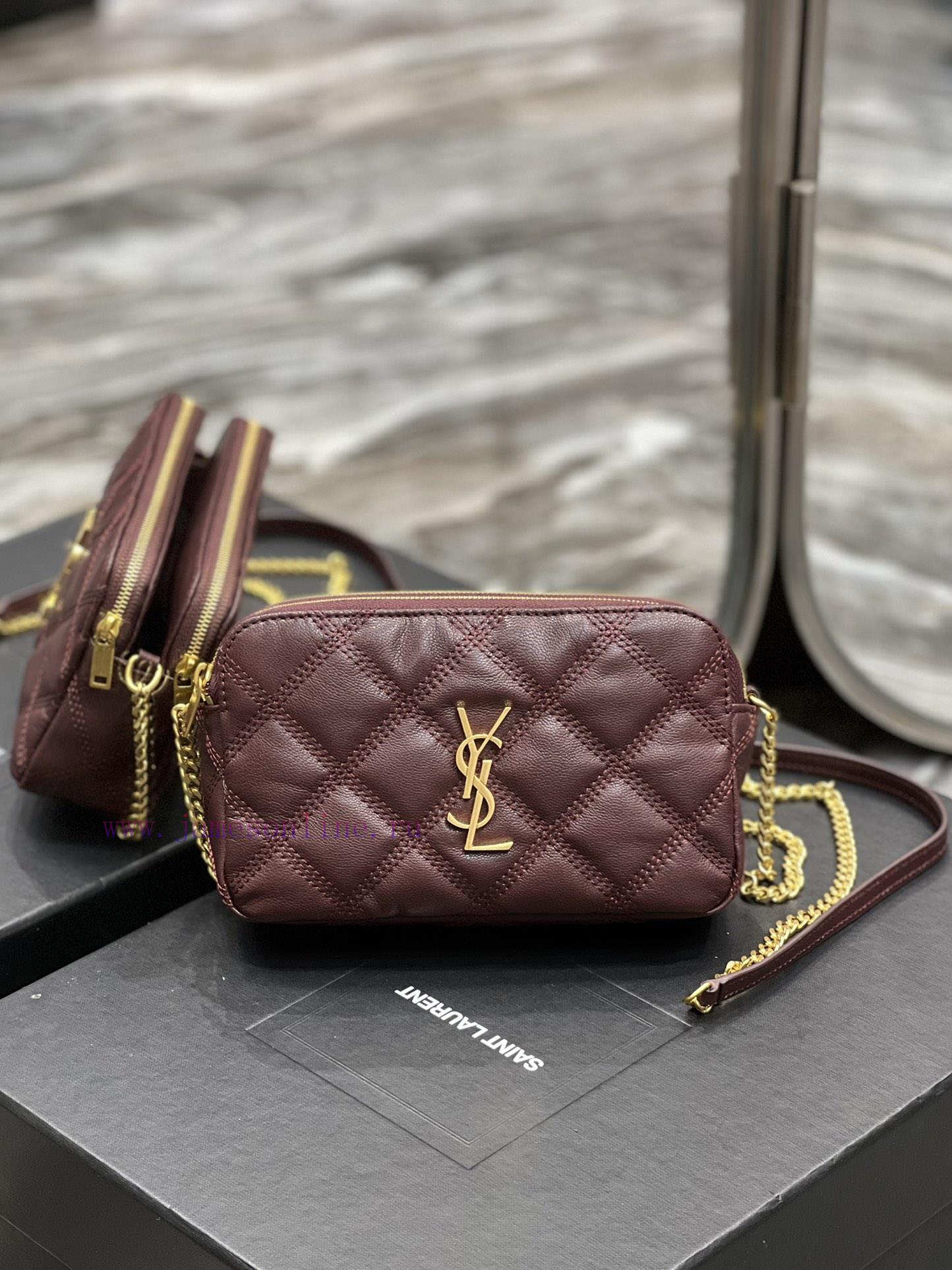 Yves Saint Laurent Bags The latest BECKY diamond stitched double zipper clutch is made of delicate original sheepski q2iptege