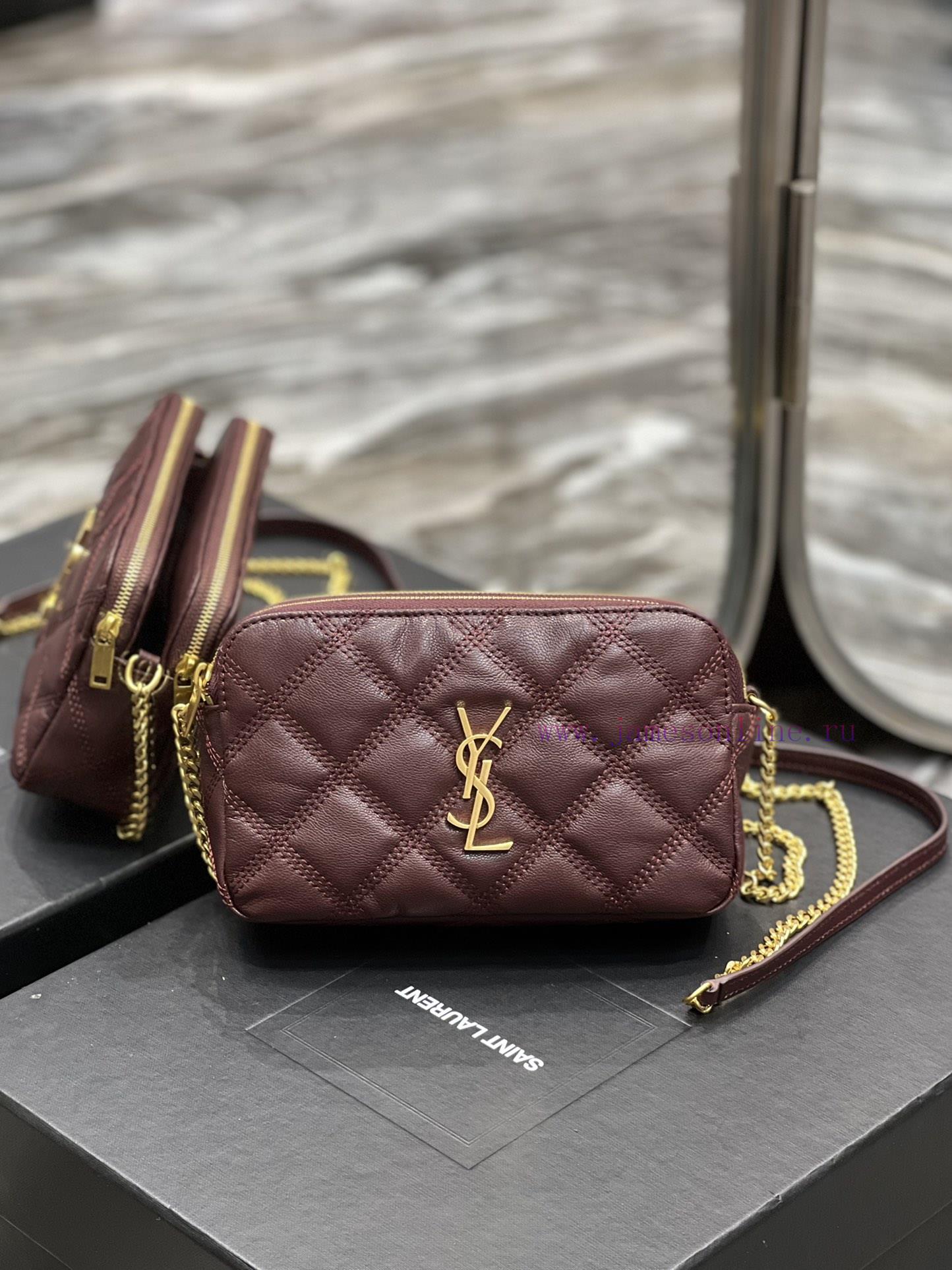 Yves Saint Laurent Bags The latest BECKY diamond stitched double zipper clutch is made of delicate original sheepski q2iptege - Image 2
