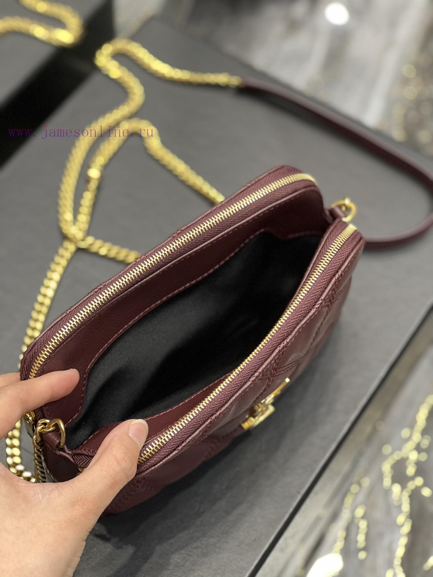 Yves Saint Laurent Bags The latest BECKY diamond stitched double zipper clutch is made of delicate original sheepski q2iptege - Image 7