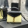 Yves Saint Laurent Bags NEWBlack rice gold buckle_The other design of the CASSANDRA mini handbag series is its rotat 2sc0ltsr