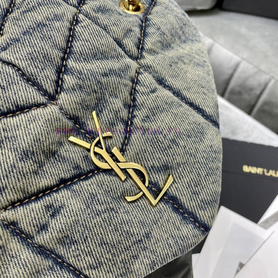 Yves Saint Laurent Bags Loulou Puffer hung up _ 23cmBlack shoulder strap_Don't be fooled by this series of denim bag wrti8kur - Image 8