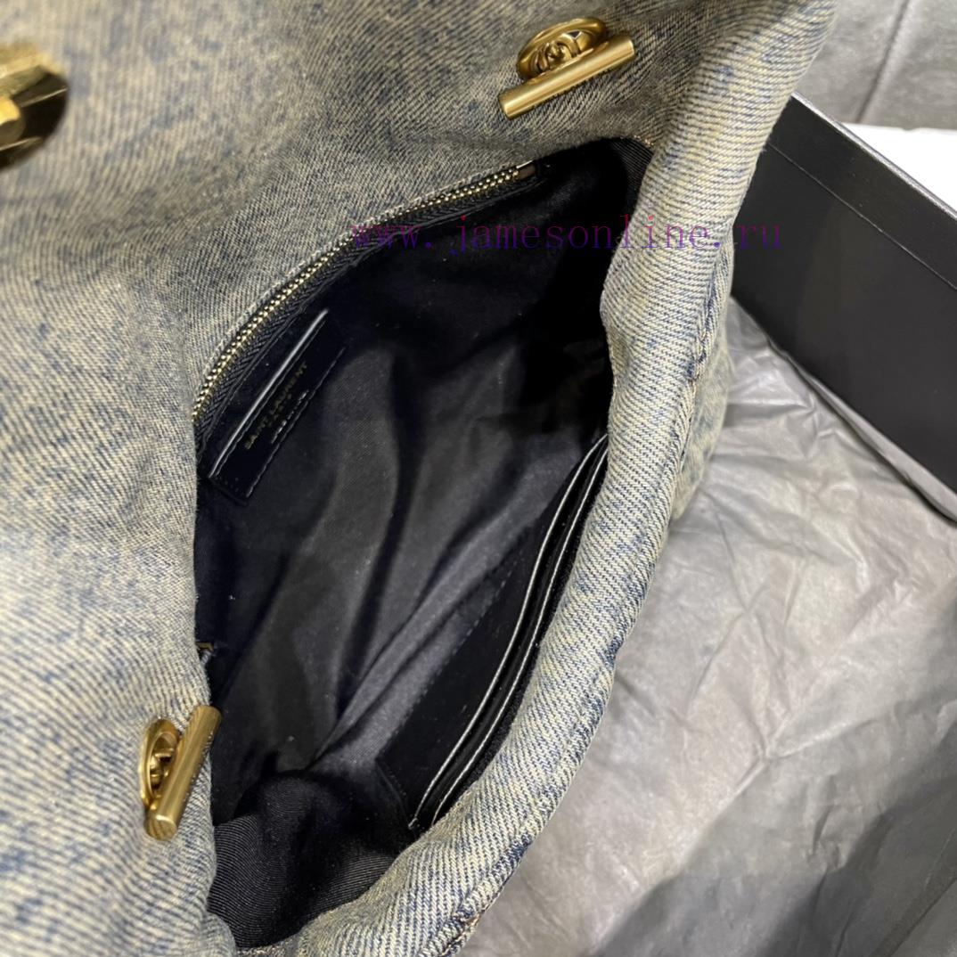 Yves Saint Laurent Bags Loulou Puffer hung up _ 23cmBlack shoulder strap_Don't be fooled by this series of denim bag wrti8kur - Image 10