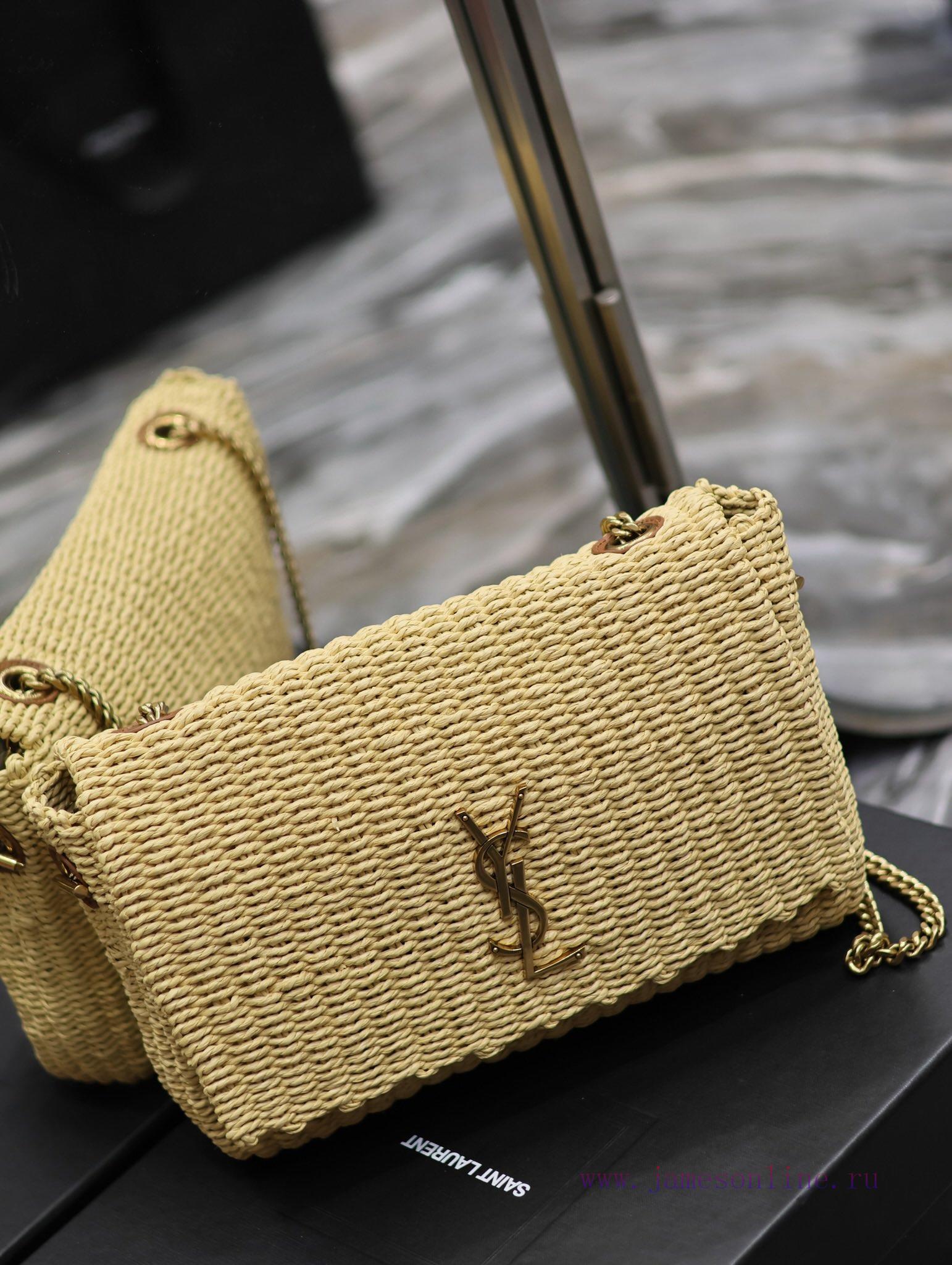 Yves Saint Laurent Bags Apricot colorKate_ Lafite Grass Vine Weaving Craft Chain BagFull of artistic atmosphere~Lafi ibduwwff - Image 3