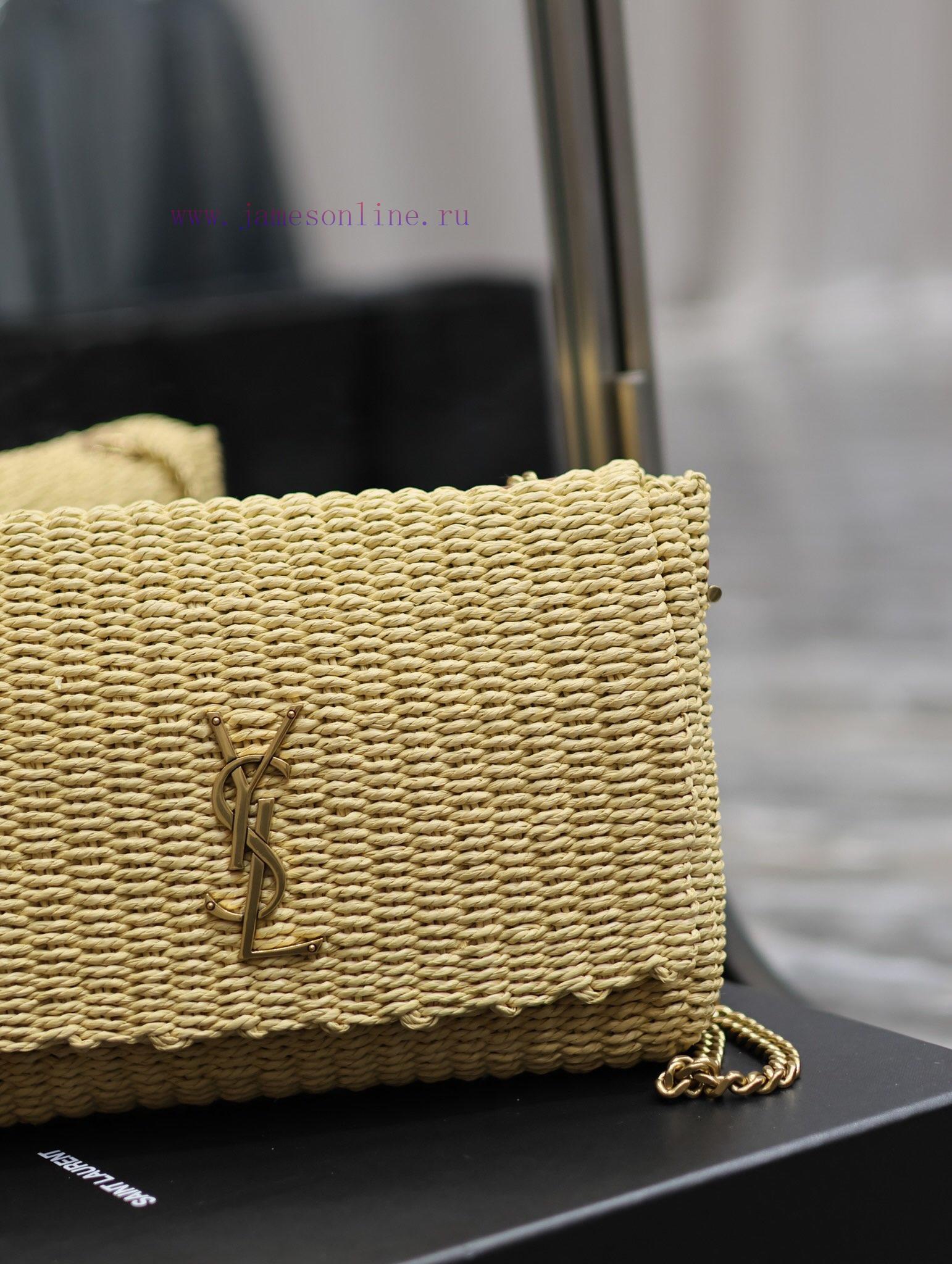 Yves Saint Laurent Bags Apricot colorKate_ Lafite Grass Vine Weaving Craft Chain BagFull of artistic atmosphere~Lafi ibduwwff - Image 4