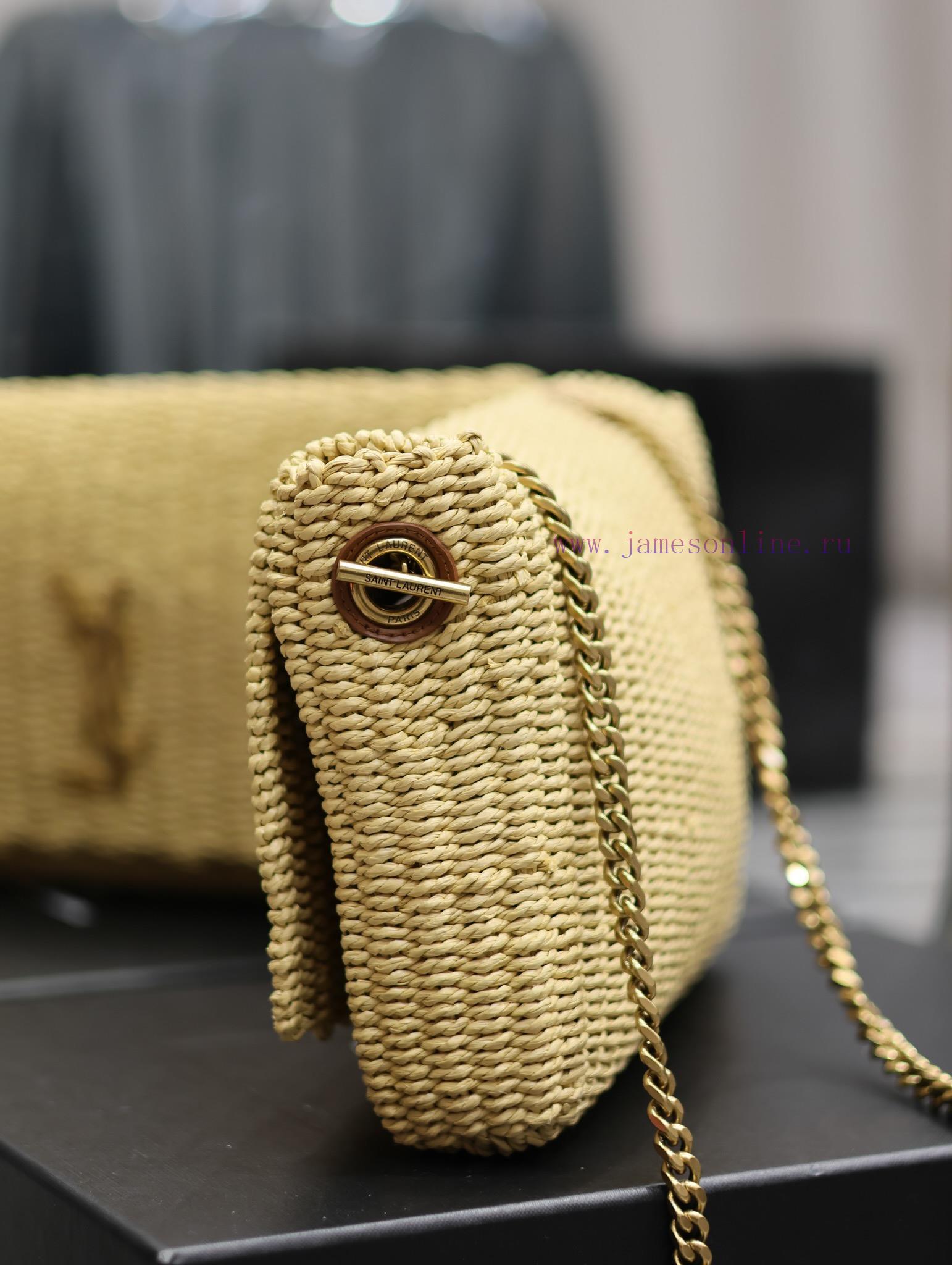 Yves Saint Laurent Bags Apricot colorKate_ Lafite Grass Vine Weaving Craft Chain BagFull of artistic atmosphere~Lafi ibduwwff - Image 6