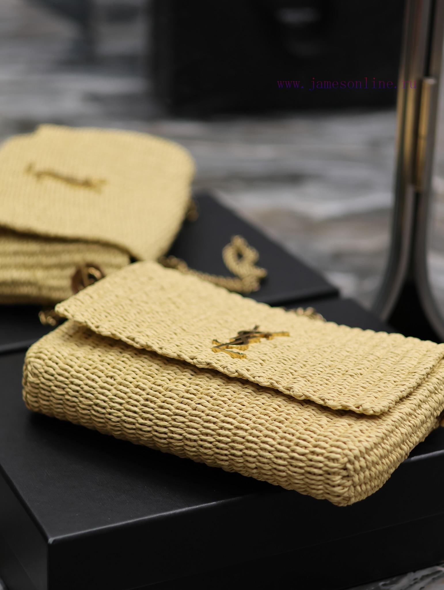 Yves Saint Laurent Bags Apricot colorKate_ Lafite Grass Vine Weaving Craft Chain BagFull of artistic atmosphere~Lafi ibduwwff - Image 8