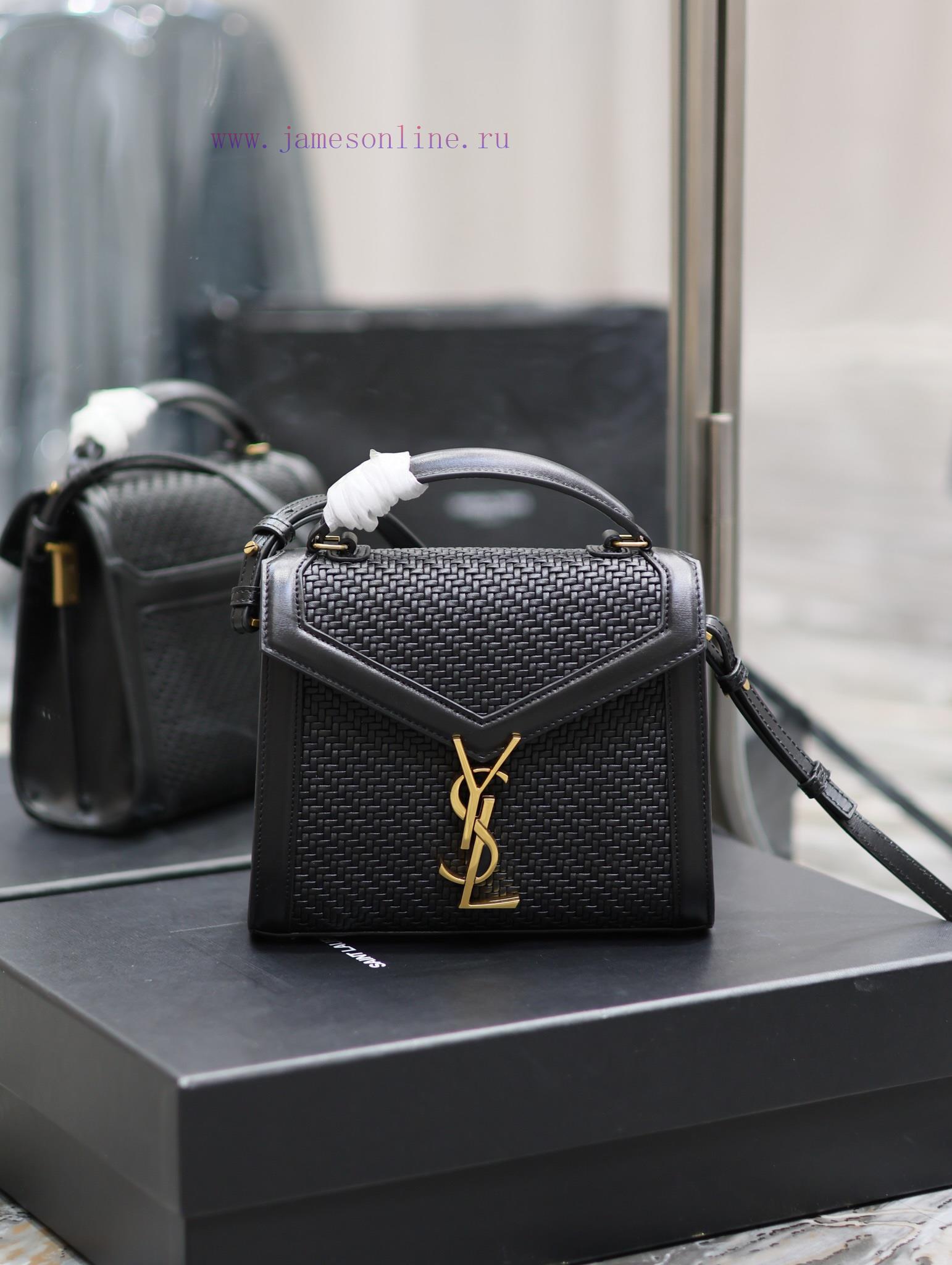Yves Saint Laurent Bags CASSANDRA mini_Weaving and matching with the top layer of cowhide briefcase, the splicing of 13vet51e - Image 2