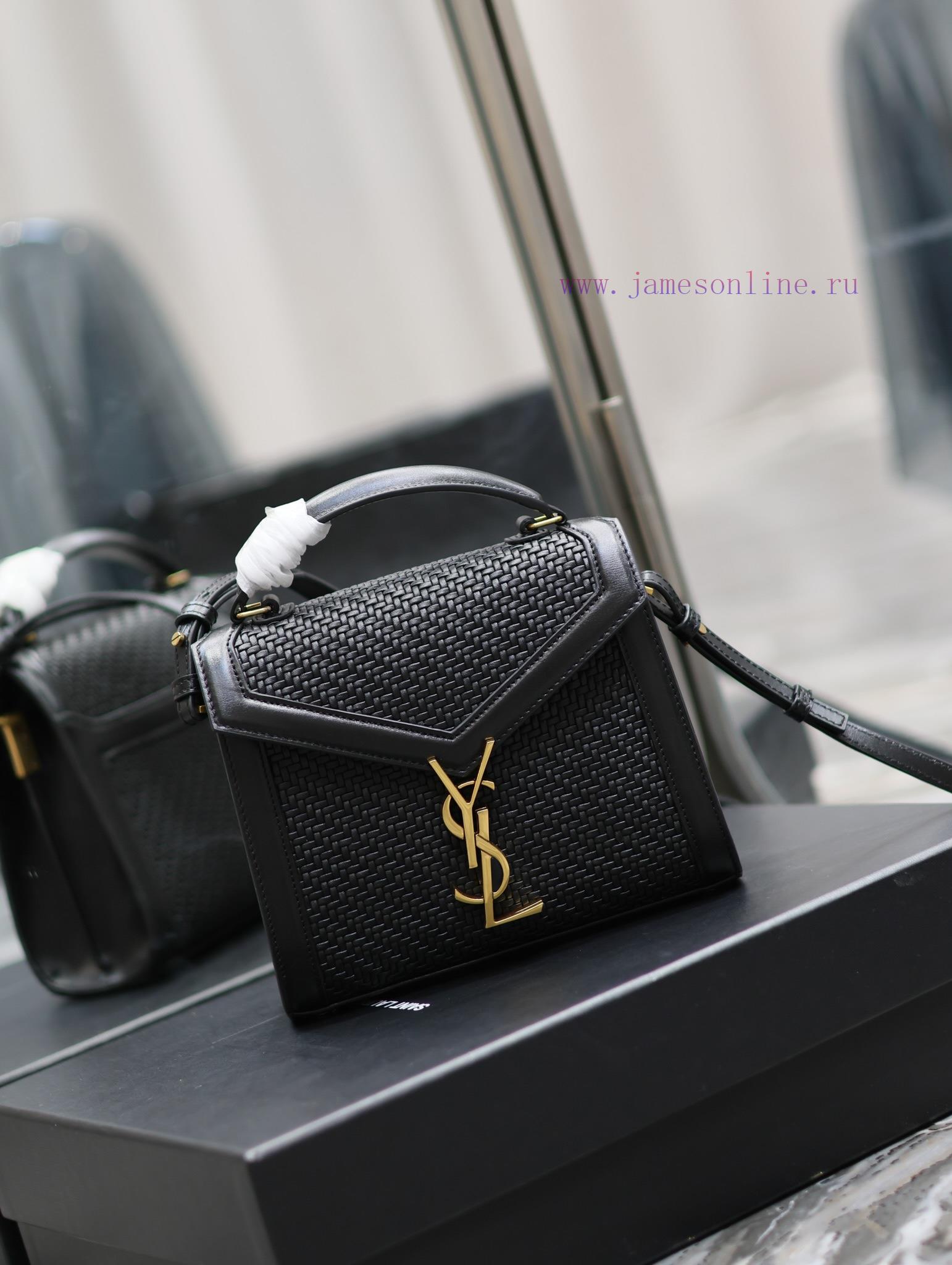 Yves Saint Laurent Bags CASSANDRA mini_Weaving and matching with the top layer of cowhide briefcase, the splicing of 13vet51e - Image 3