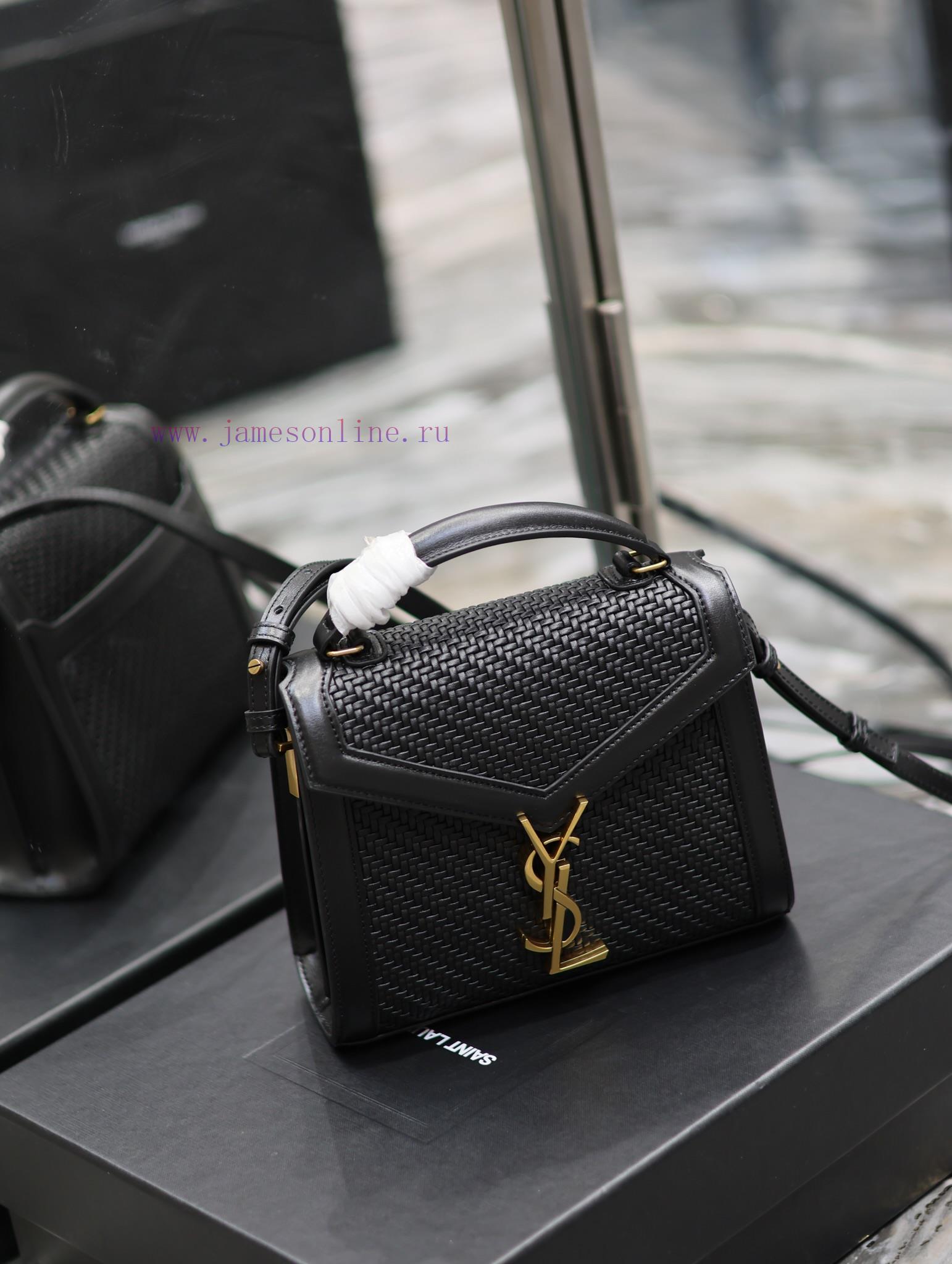 Yves Saint Laurent Bags CASSANDRA mini_Weaving and matching with the top layer of cowhide briefcase, the splicing of 13vet51e - Image 4