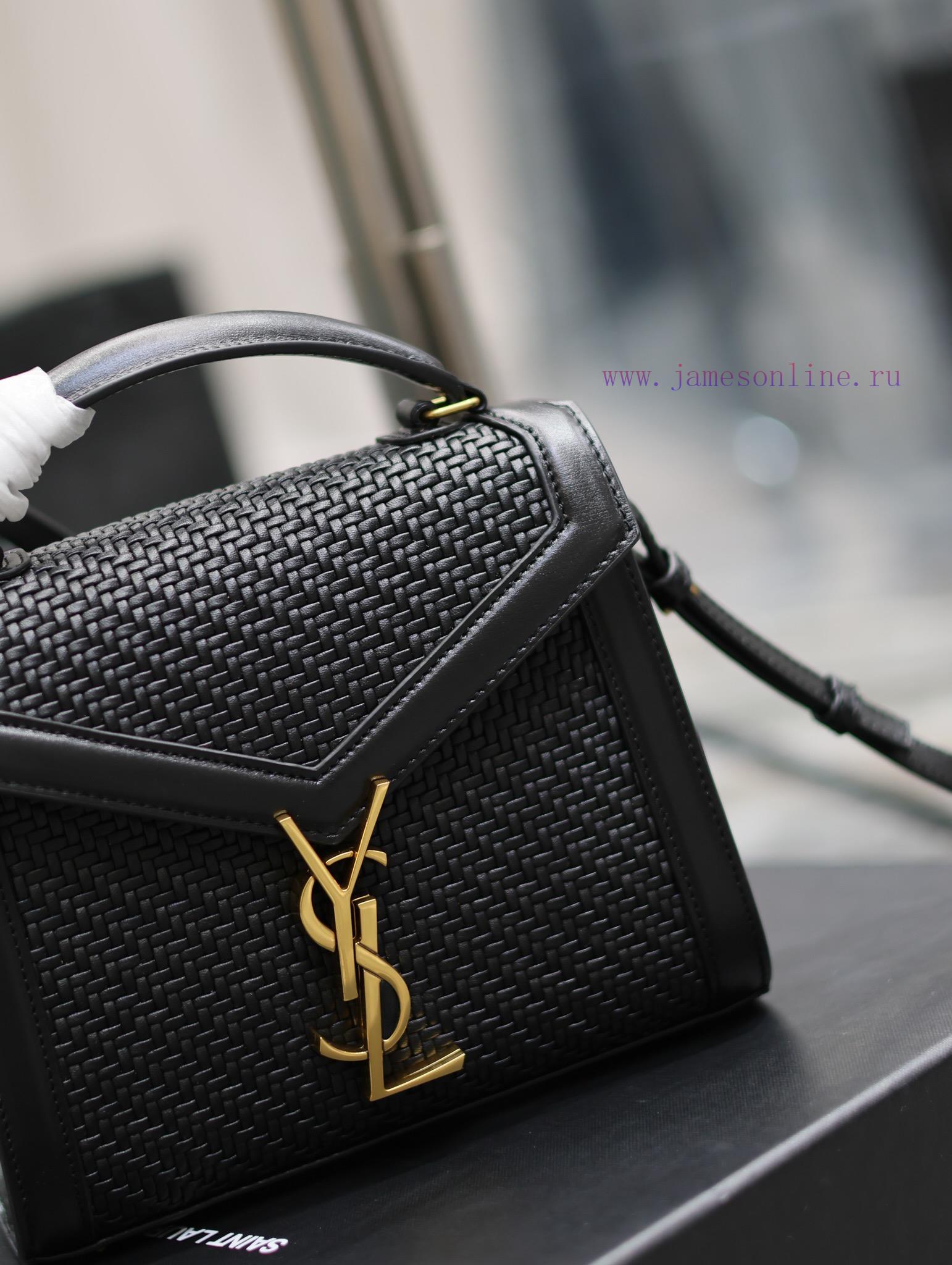 Yves Saint Laurent Bags CASSANDRA mini_Weaving and matching with the top layer of cowhide briefcase, the splicing of 13vet51e - Image 5