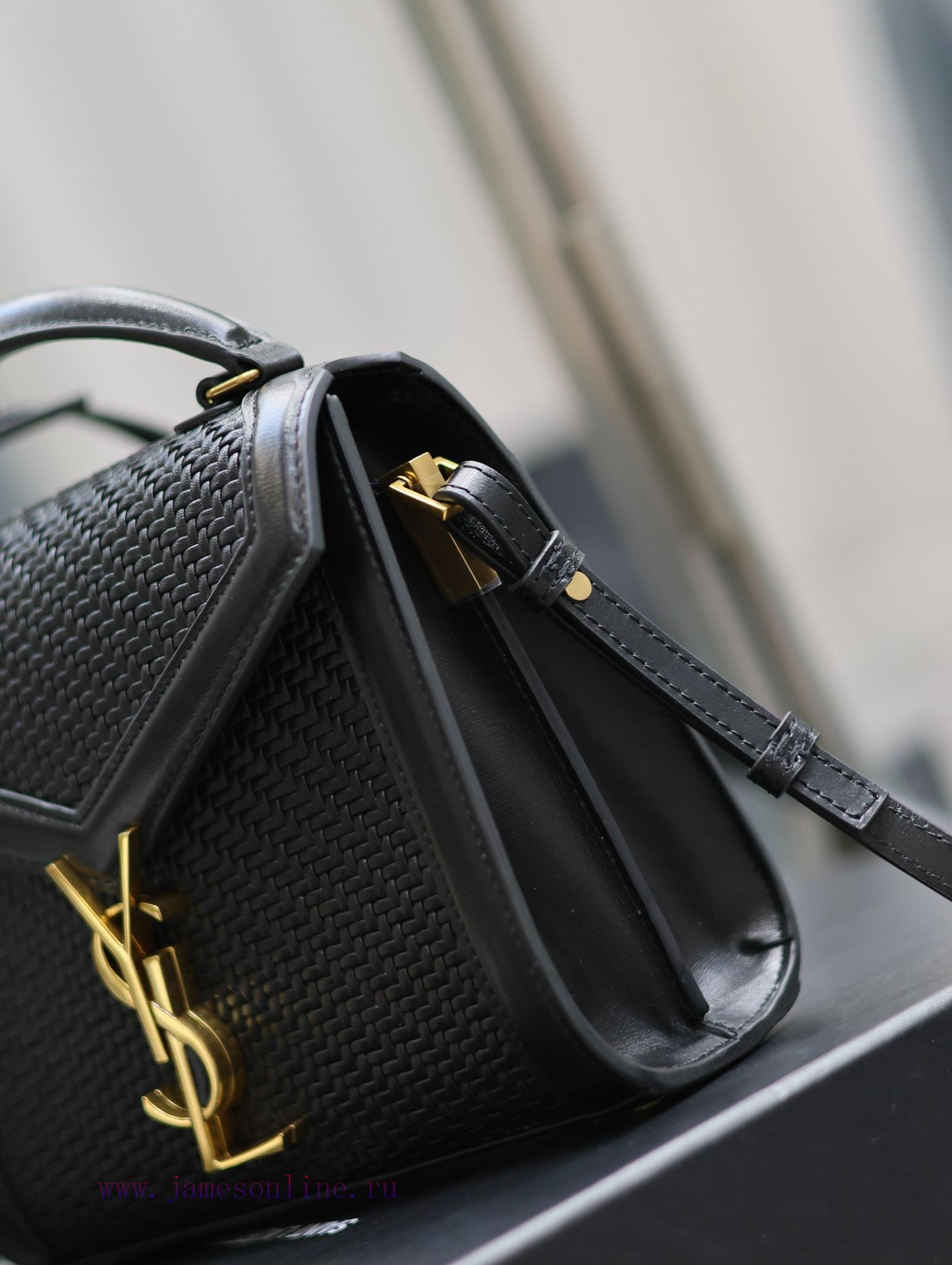 Yves Saint Laurent Bags CASSANDRA mini_Weaving and matching with the top layer of cowhide briefcase, the splicing of 13vet51e - Image 6