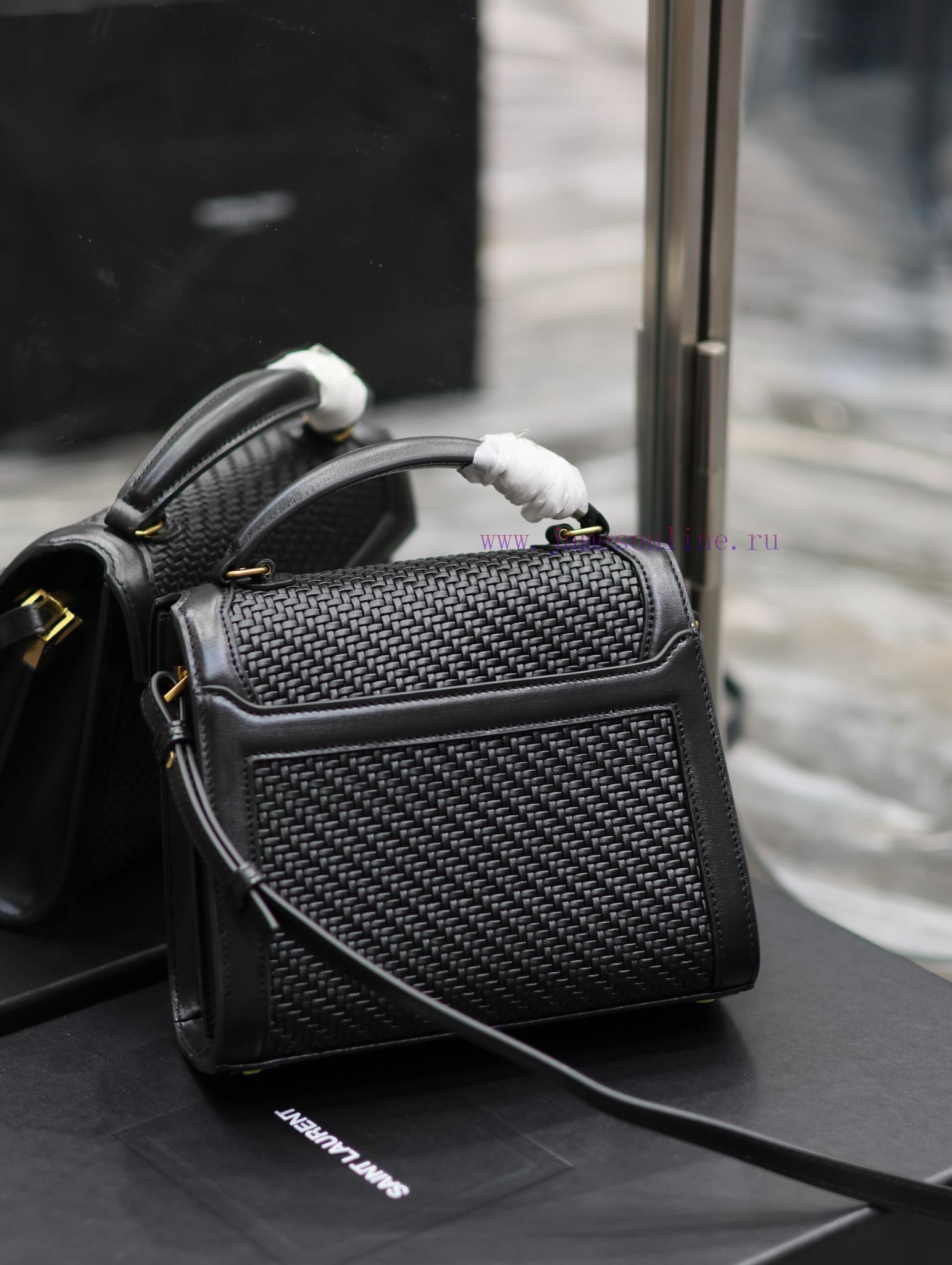 Yves Saint Laurent Bags CASSANDRA mini_Weaving and matching with the top layer of cowhide briefcase, the splicing of 13vet51e - Image 7