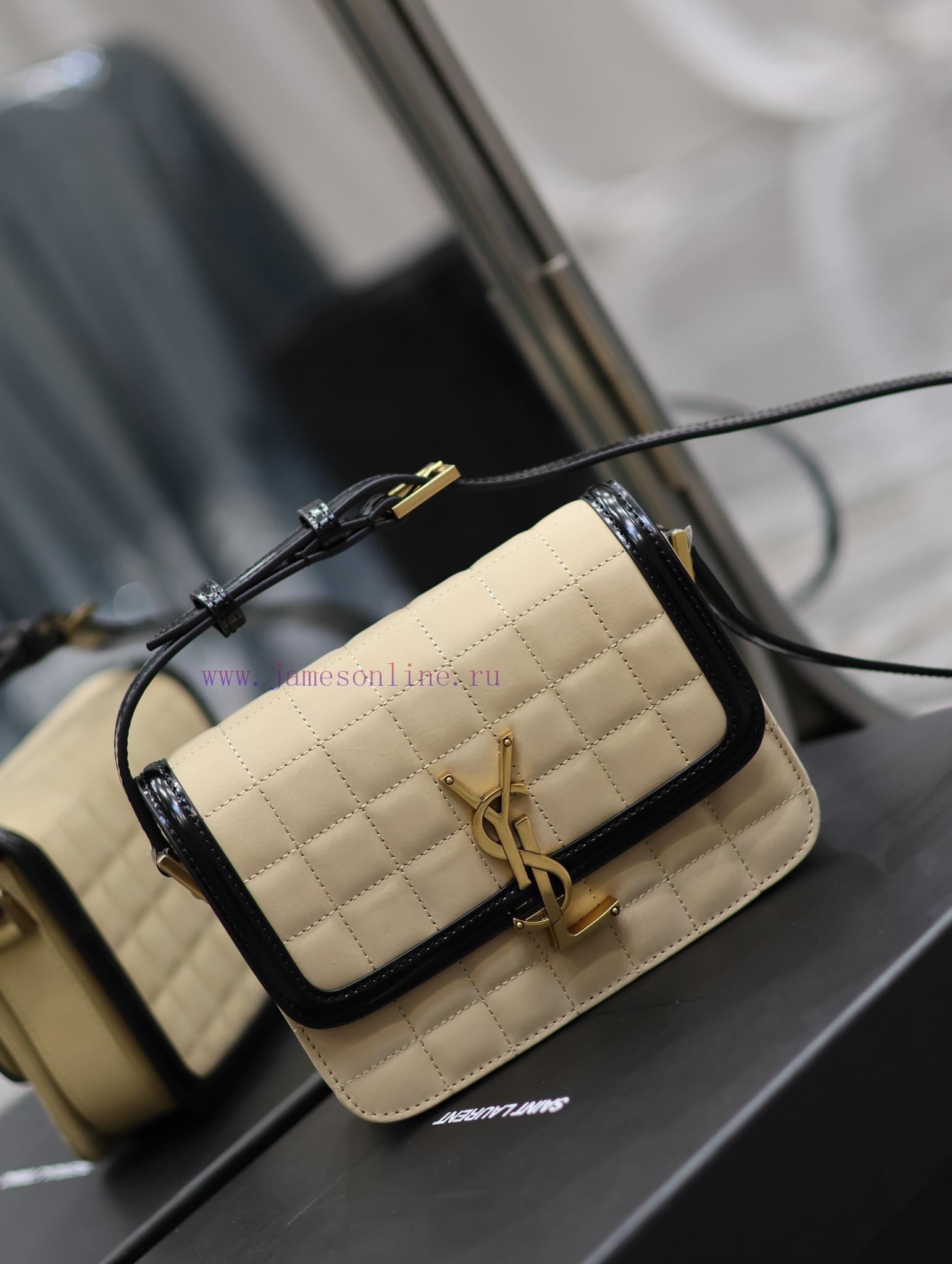 Yves Saint Laurent Bags 𝑺𝑶𝑳𝑭𝑬𝑹𝑰𝑵𝑶 𝑩𝑶𝑿 Apricot suede plaid with patent leather, 19cmMust be popular, it has already c ejj6i5cz - Image 3
