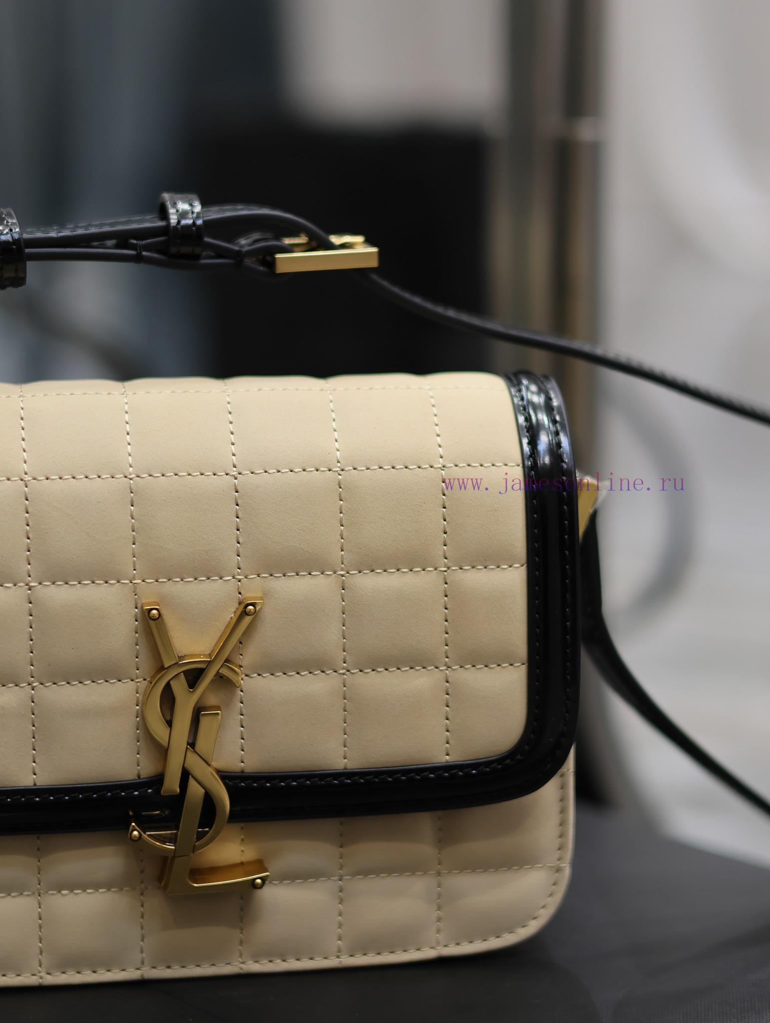 Yves Saint Laurent Bags 𝑺𝑶𝑳𝑭𝑬𝑹𝑰𝑵𝑶 𝑩𝑶𝑿 Apricot suede plaid with patent leather, 19cmMust be popular, it has already c ejj6i5cz - Image 4