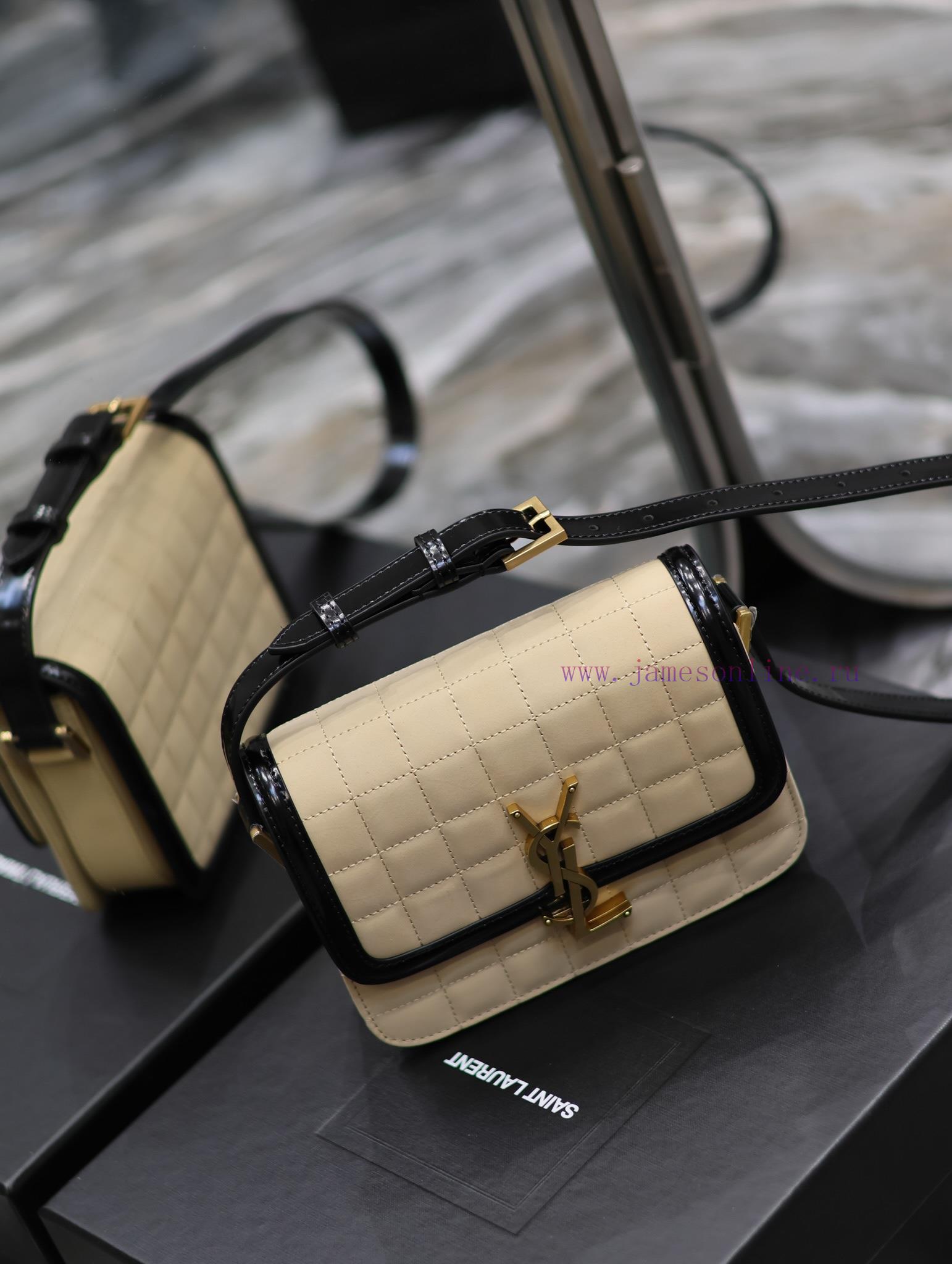 Yves Saint Laurent Bags 𝑺𝑶𝑳𝑭𝑬𝑹𝑰𝑵𝑶 𝑩𝑶𝑿 Apricot suede plaid with patent leather, 19cmMust be popular, it has already c ejj6i5cz - Image 5