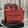Yves Saint Laurent Bags 」 Red 」RIVE GAUCHE Lafite Grass Weaving Tote is full of artistic atmosphere~Lafite Grass Wea qsmykhn0
