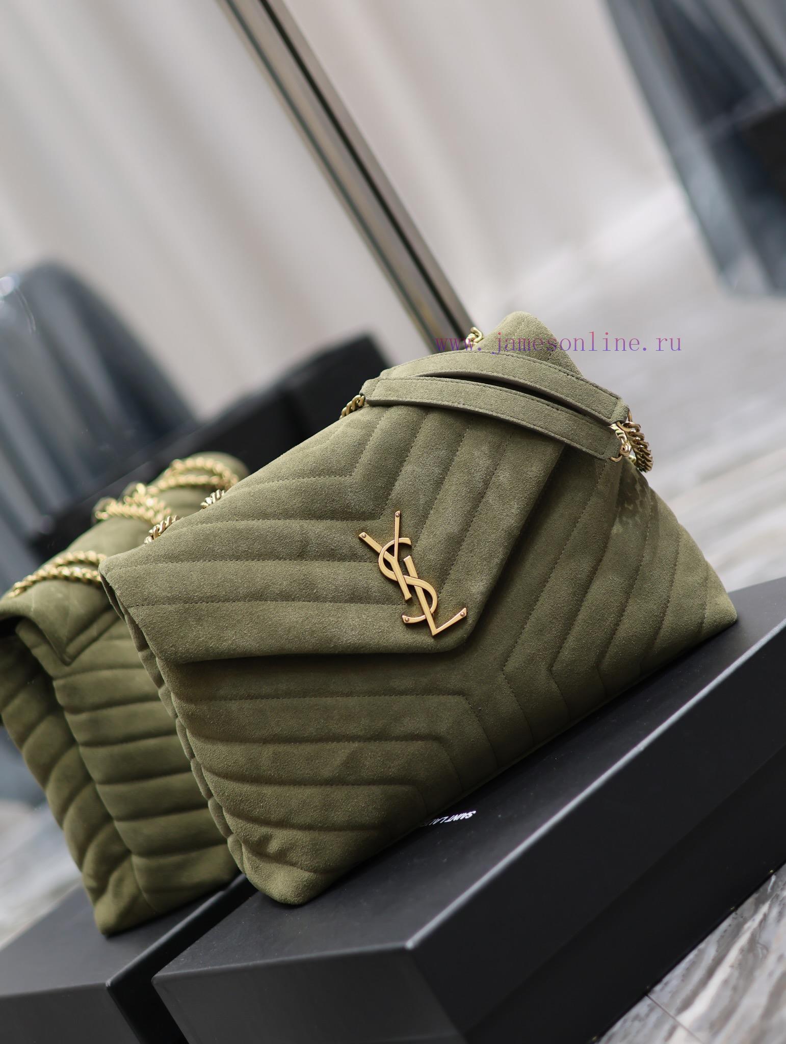 Yves Saint Laurent Bags Loulou_32cm military green frosted leatherA bag suitable for carrying in winter, it has arri svuldmp5 - Image 3