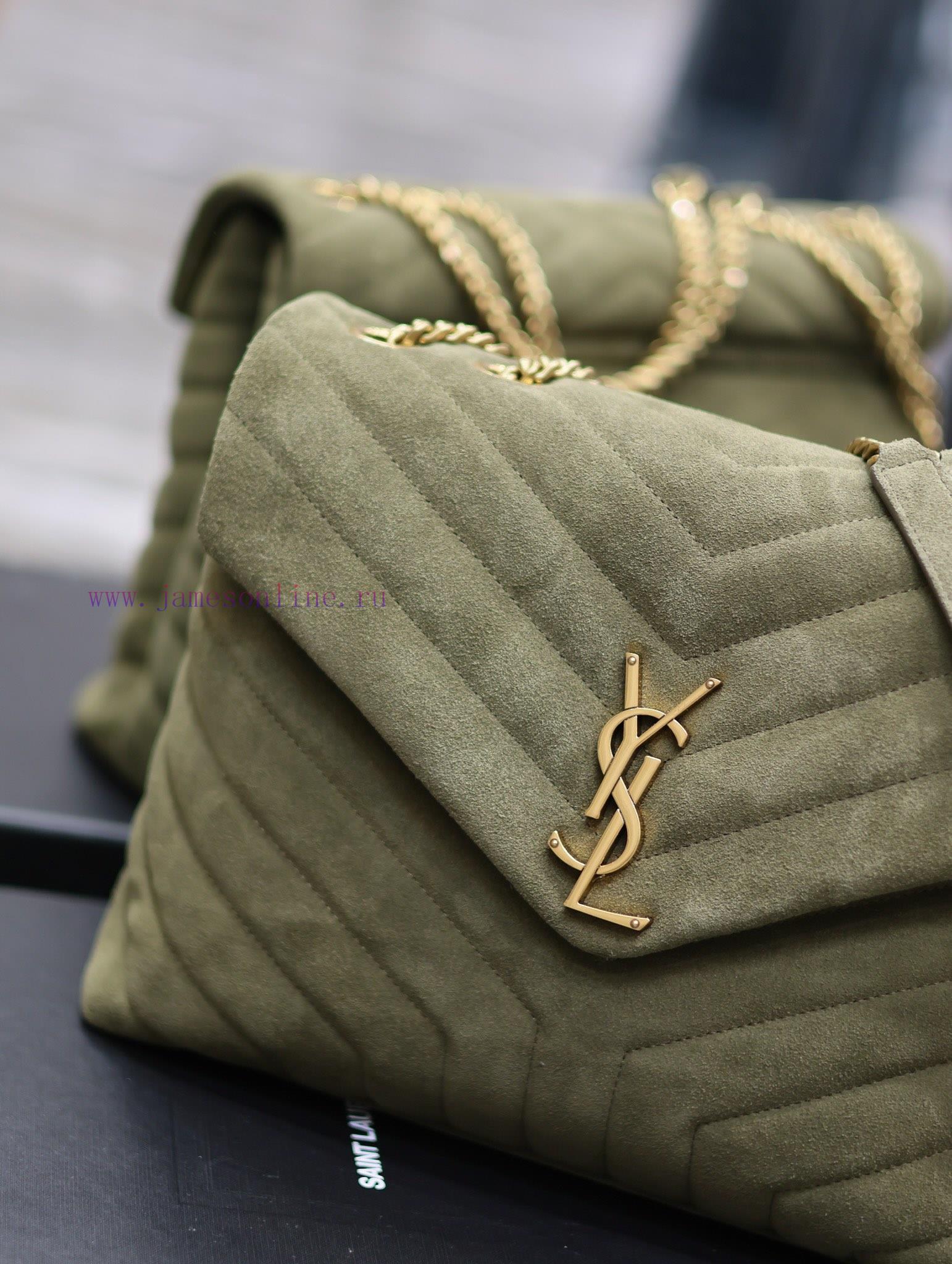 Yves Saint Laurent Bags Loulou_32cm military green frosted leatherA bag suitable for carrying in winter, it has arri svuldmp5 - Image 5